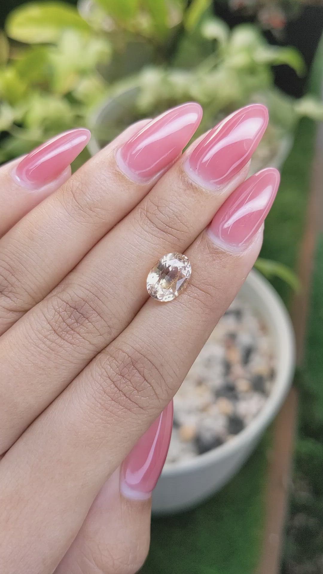 3.73 Ct. Peach Sapphire from Ceylon (Sri Lanka) Size Video
