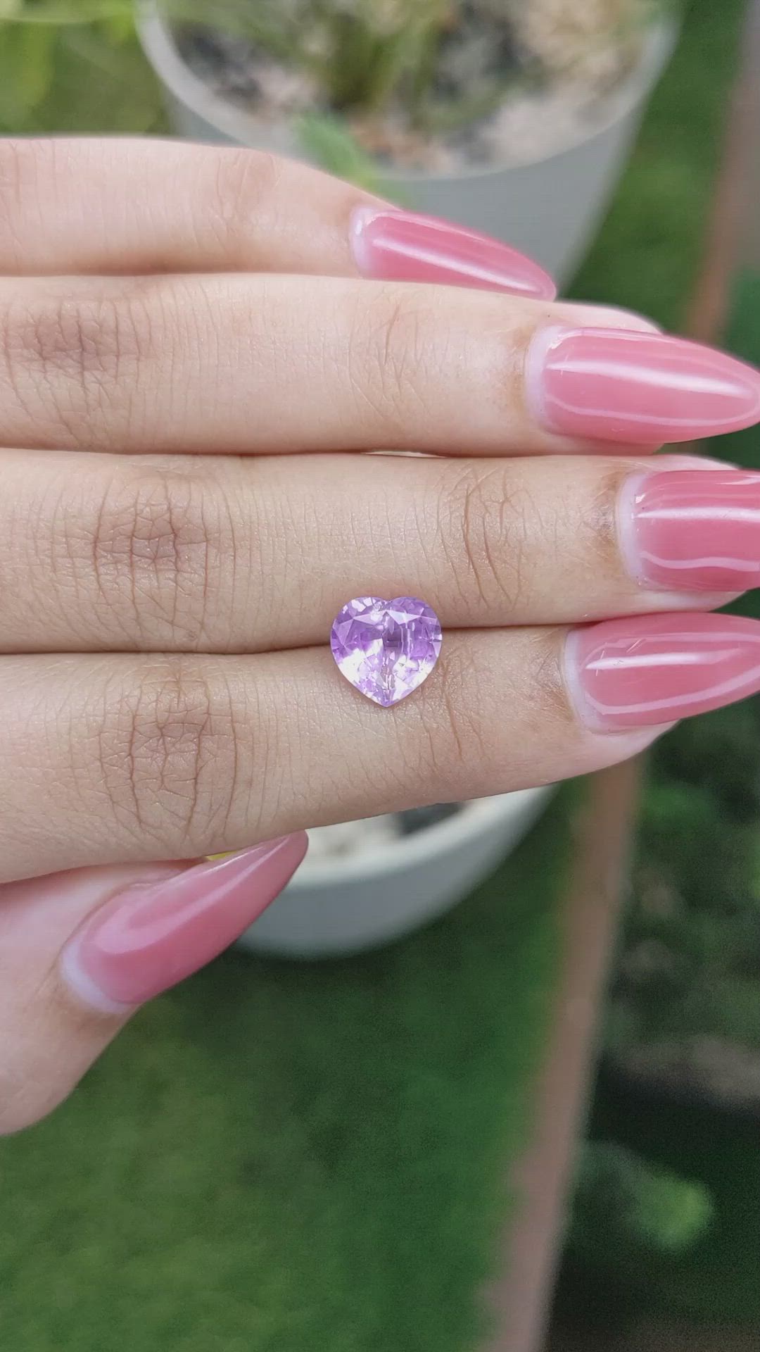 2.64 Ct. Pinkish Purple Sapphire from Ceylon (Sri Lanka) Size Video