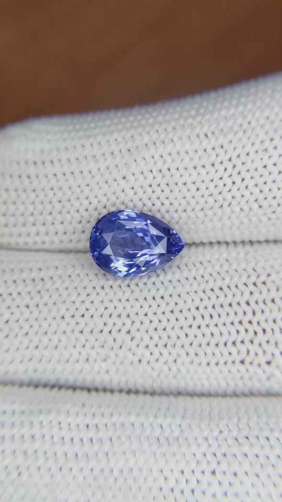 3.17 Ct. Blue Sapphire from Ceylon (Sri Lanka) Size Video