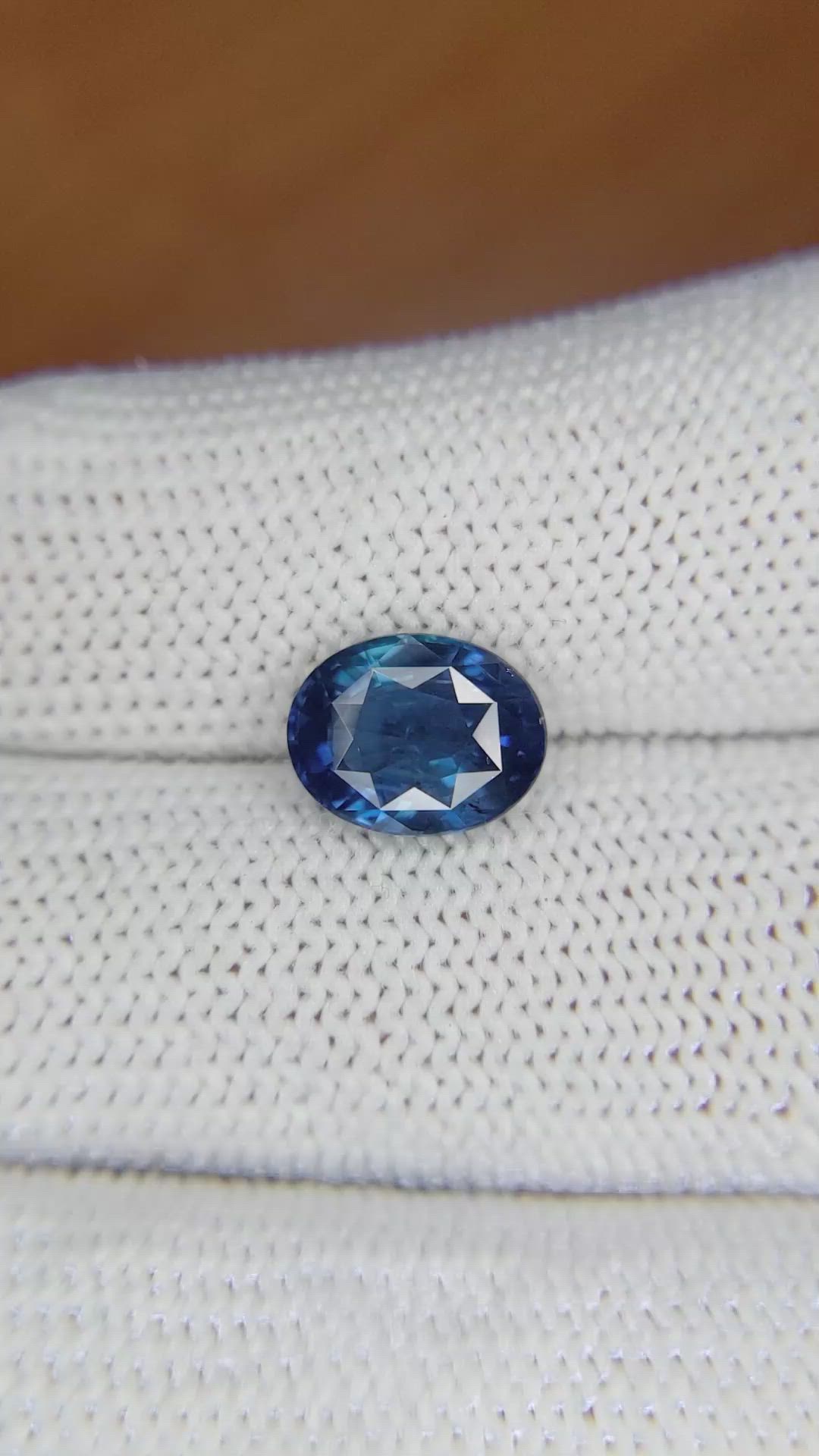 3.12 Ct. Greenish Blue Sapphire from Ceylon (Sri Lanka) Size Video