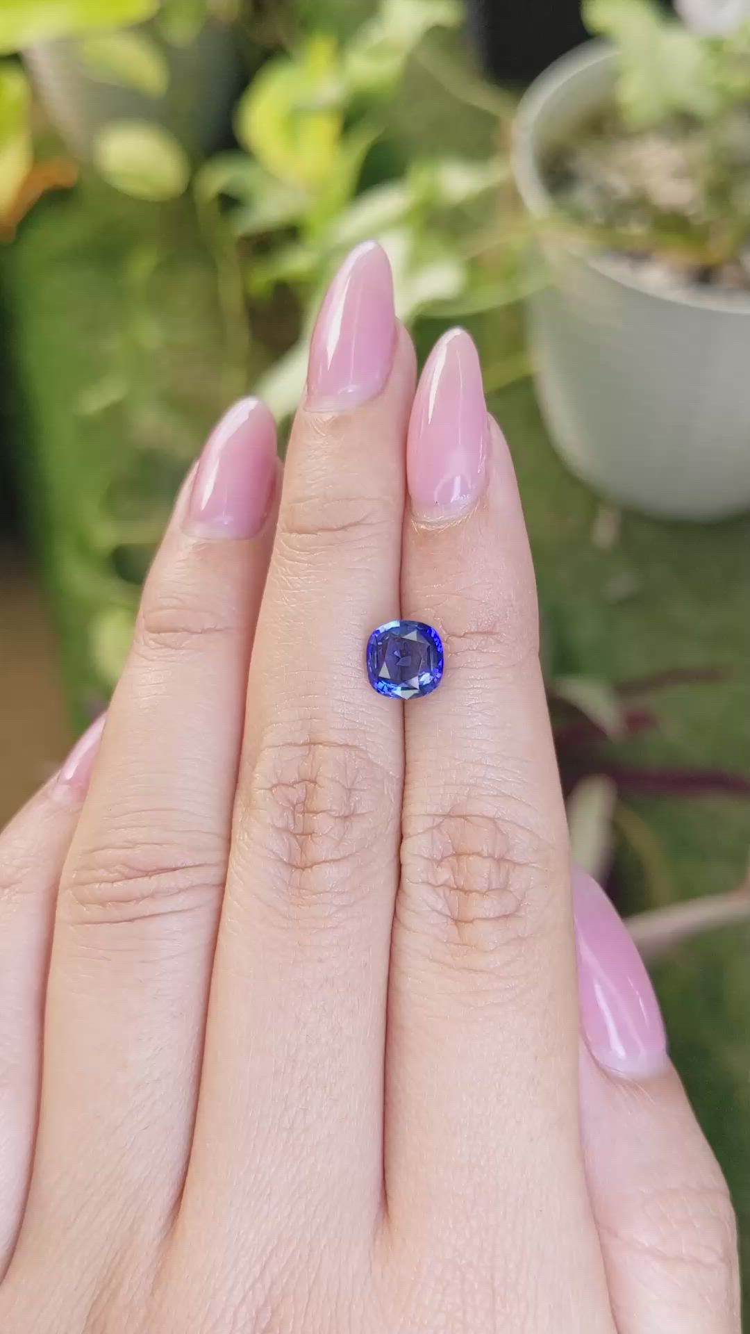 2.19 Ct. Blue Sapphire from Ceylon (Sri Lanka) Size Video