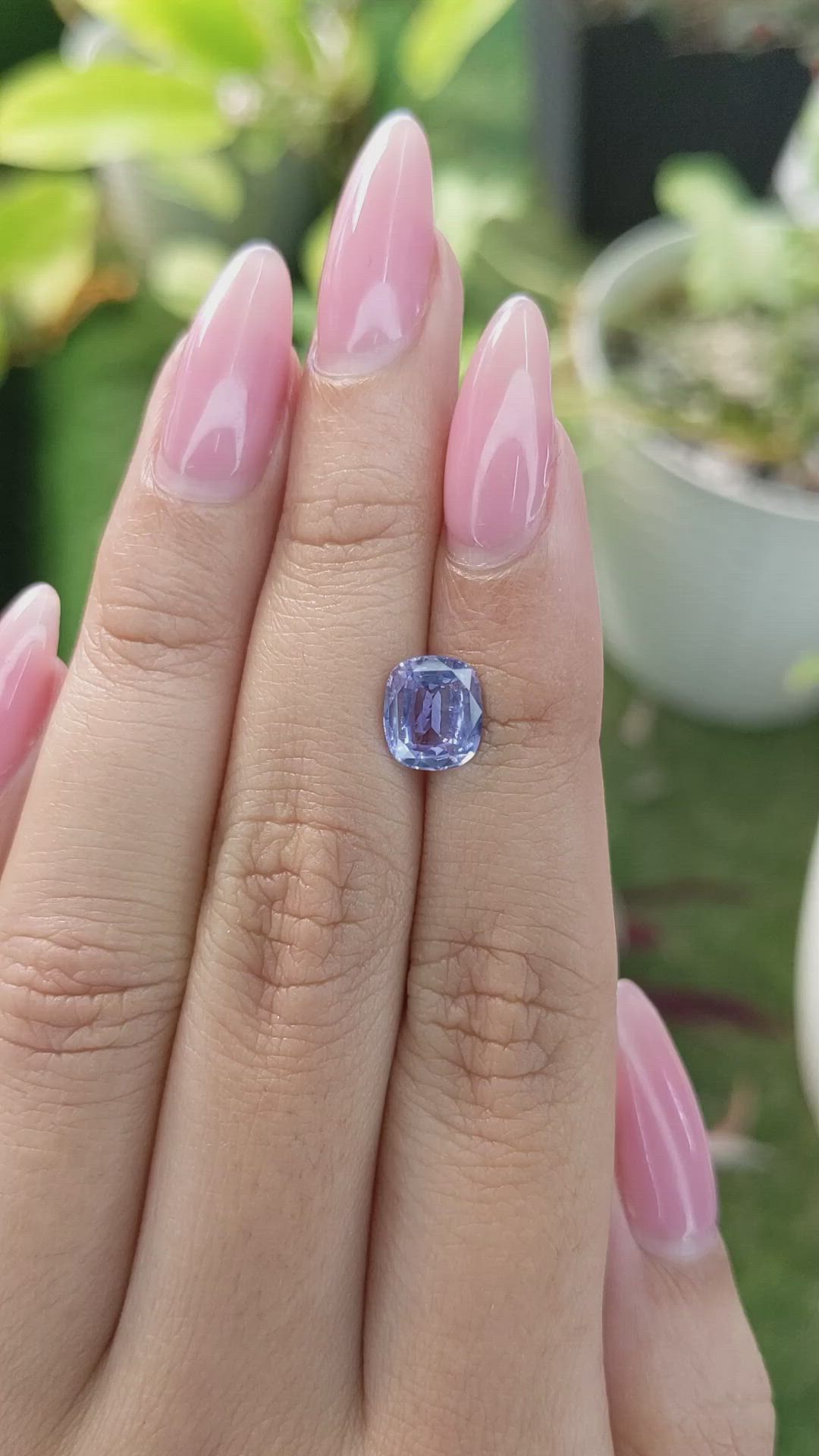 2.09 Ct. Violet Sapphire from Ceylon (Sri Lanka) Size Video