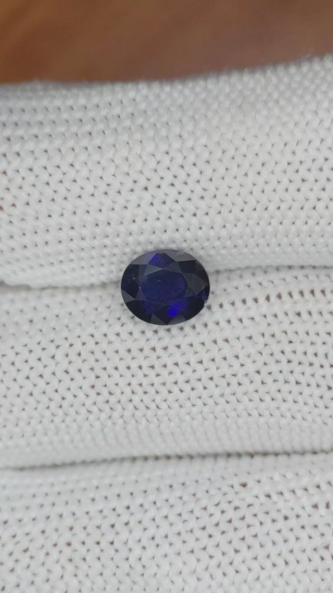 1.68 Ct. Blue Sapphire from Ceylon (Sri Lanka) Size Video
