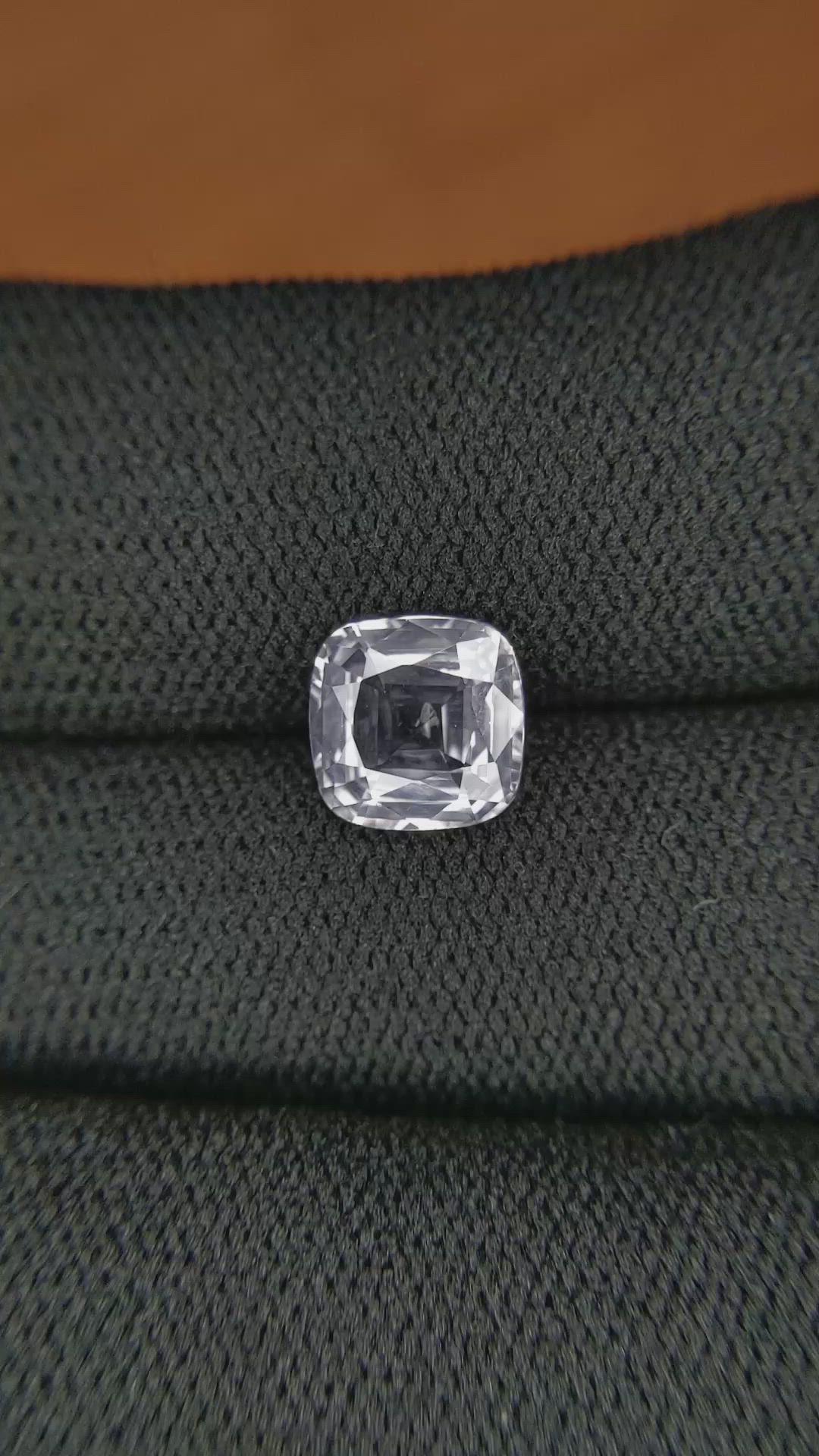 2.58 Ct. White Sapphire from Ceylon (Sri Lanka) Size Video