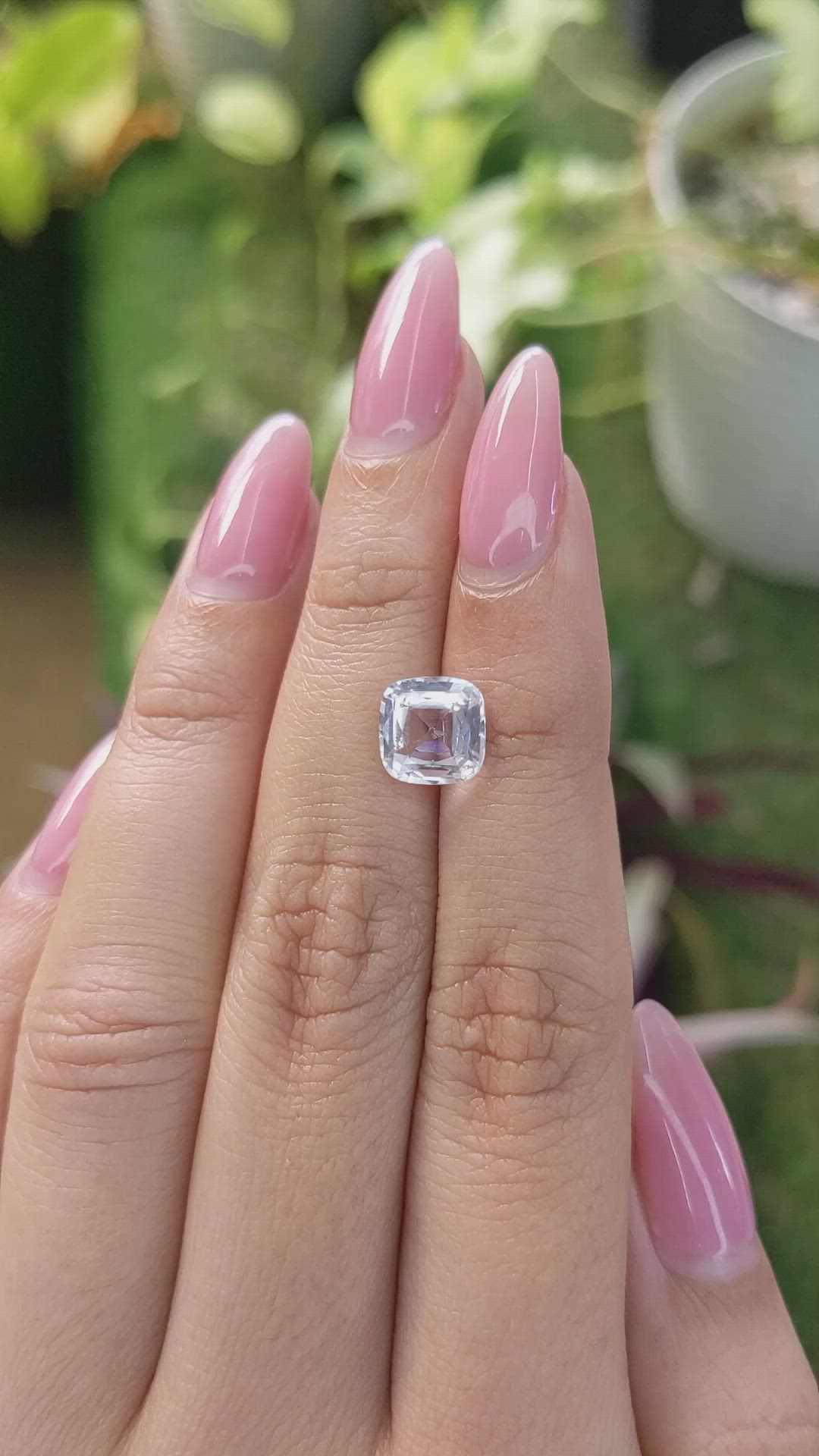 2.58 Ct. White Sapphire from Ceylon (Sri Lanka) Size Video