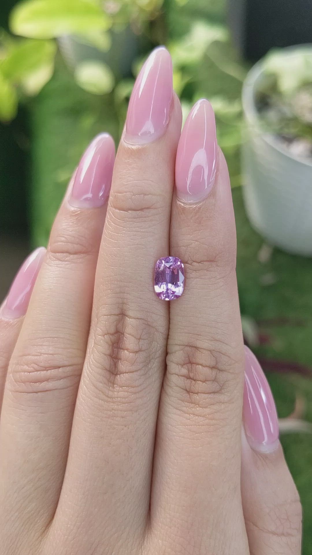 1.66 Ct. Pinkish Purple Sapphire from Ceylon (Sri Lanka) Size Video