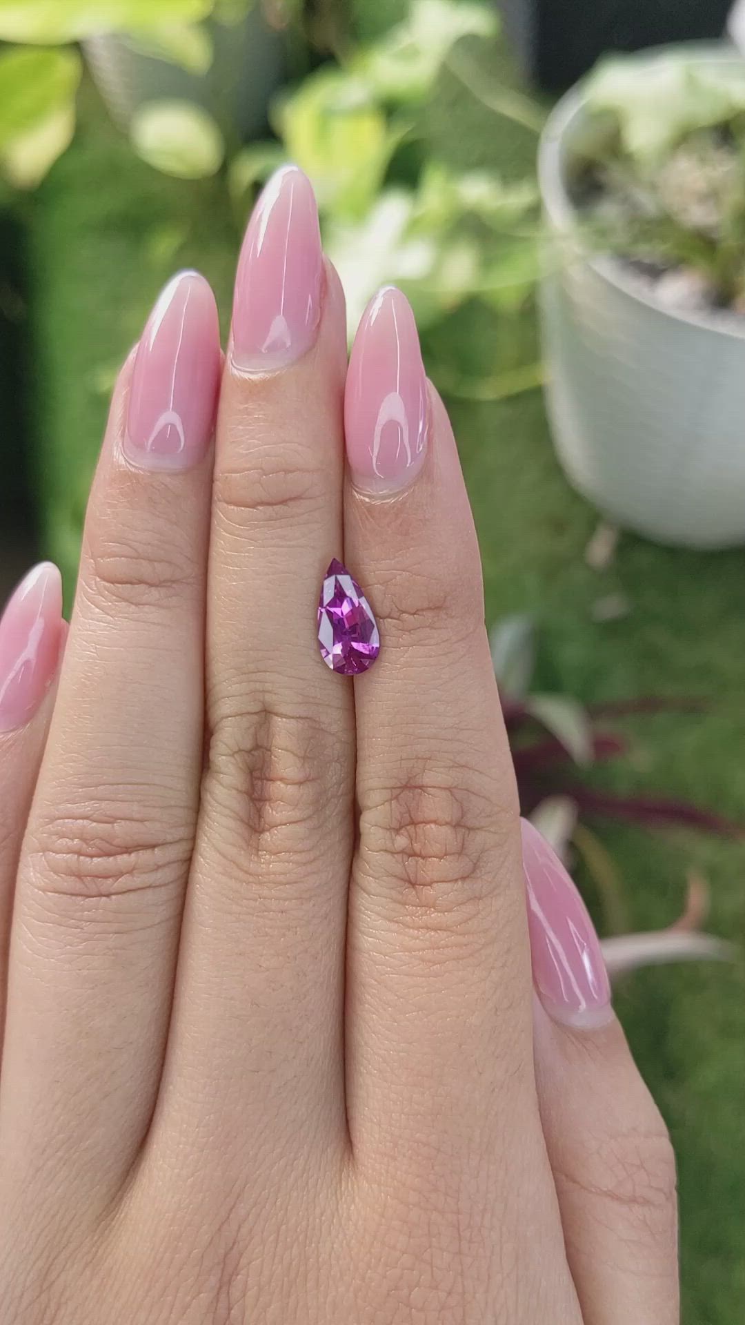 1.50 Ct. Pinkish Purple Sapphire from Ceylon (Sri Lanka) Size Video