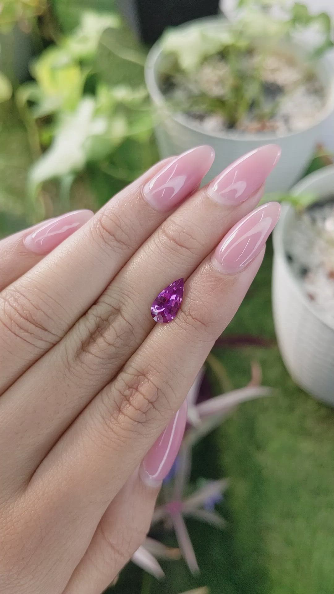 1.50 Ct. Pinkish Purple Sapphire from Ceylon (Sri Lanka) Size Video