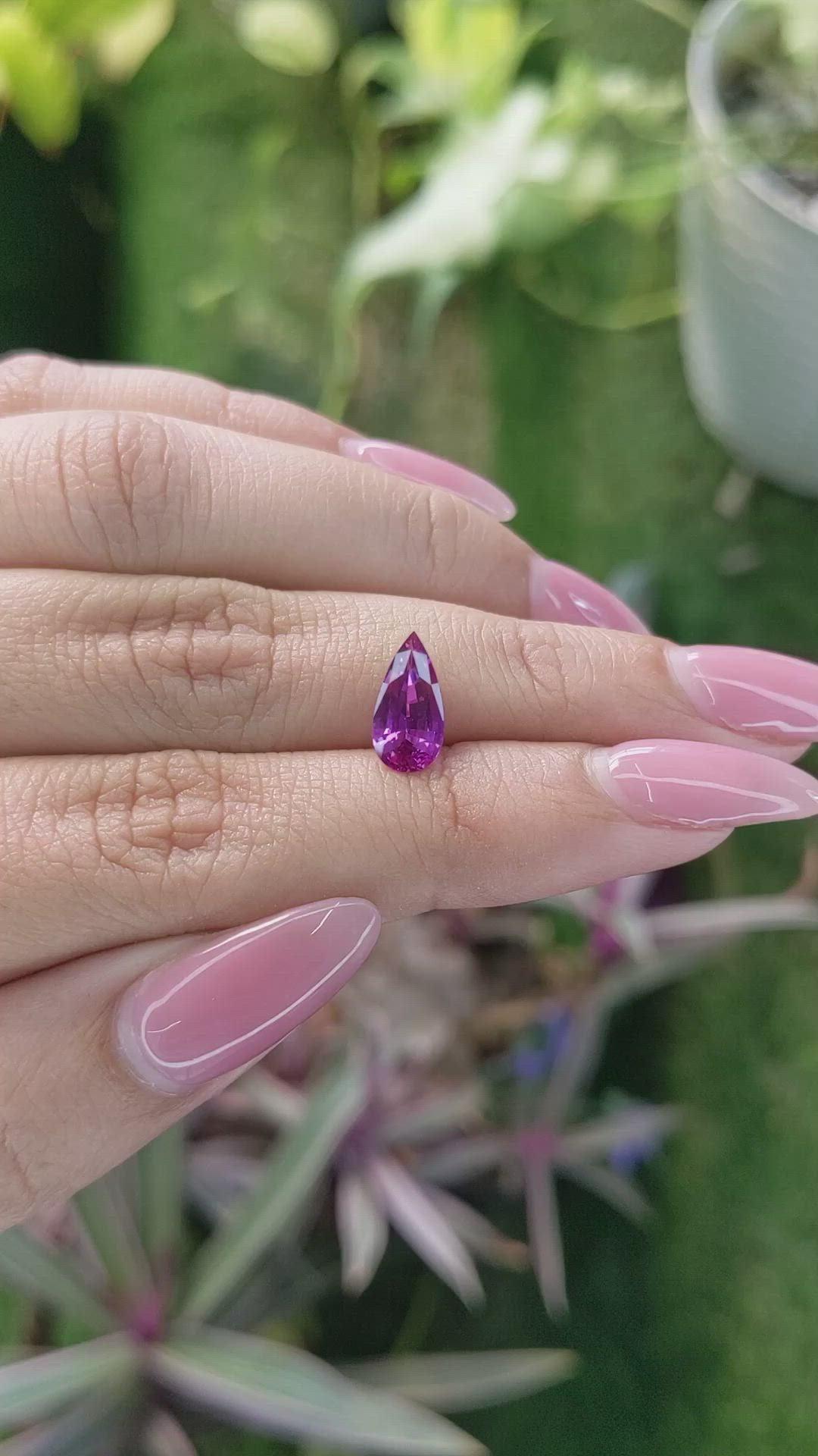 1.50 Ct. Pinkish Purple Sapphire from Ceylon (Sri Lanka) Size Video