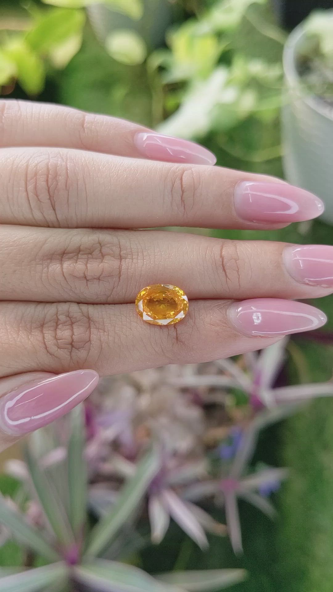 3.64 Ct. Yellowish Orange Sapphire from Ceylon (Sri Lanka) Size Video