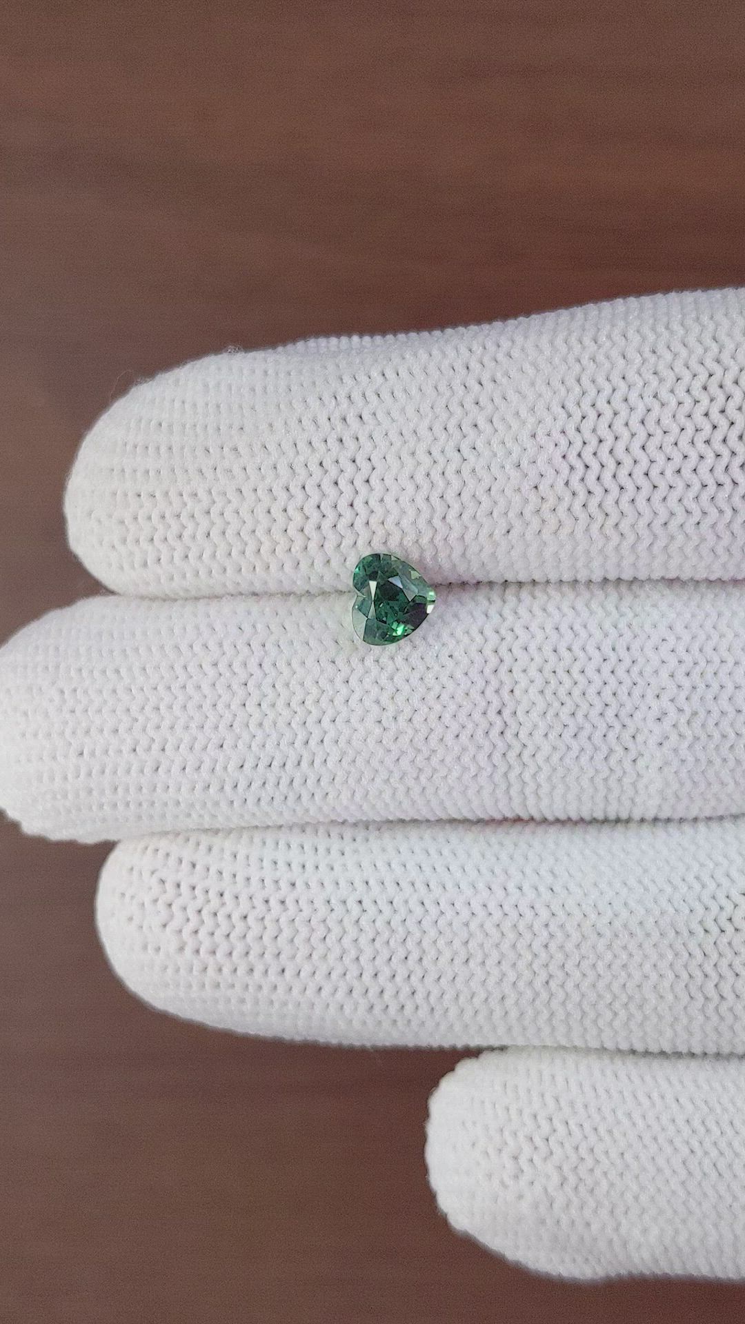 1.19 Ct. Bluish Green Sapphire from Tanzania Size Video
