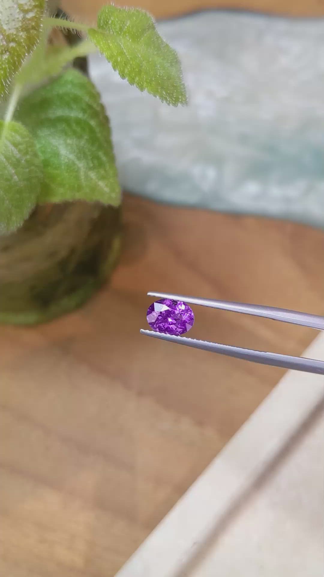 1.27 Ct. Purple Sapphire from Ceylon (Sri Lanka) Size Video