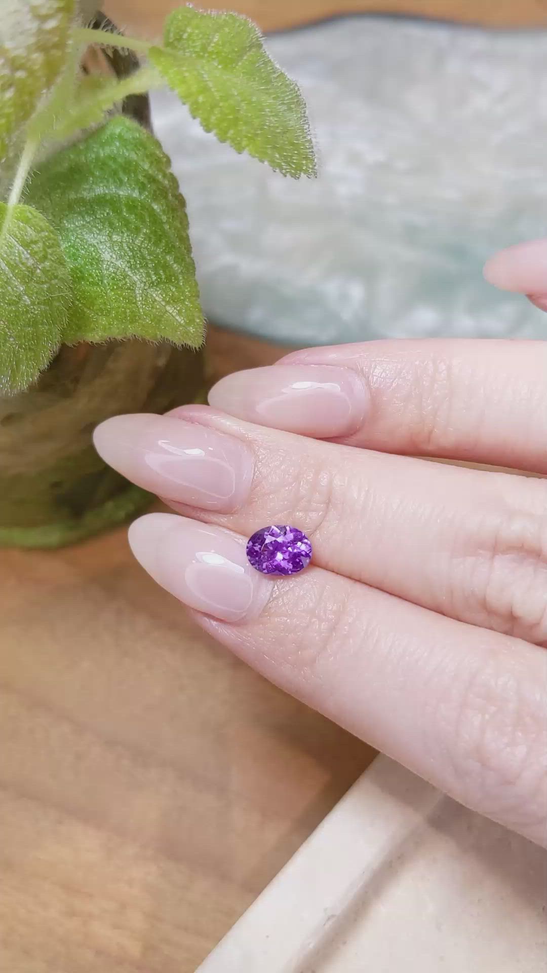 1.27 Ct. Purple Sapphire from Ceylon (Sri Lanka) Size Video