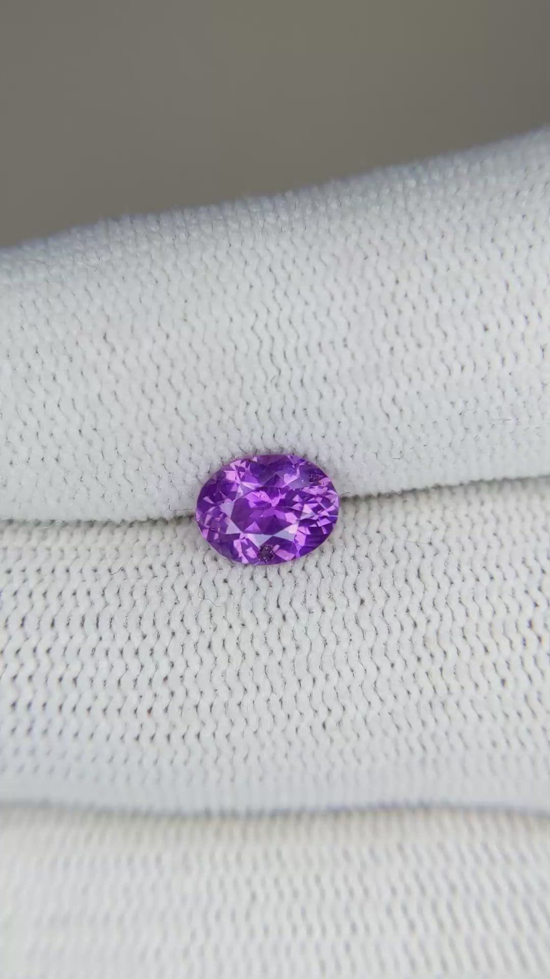 1.27 Ct. Purple Sapphire from Ceylon (Sri Lanka) Size Video