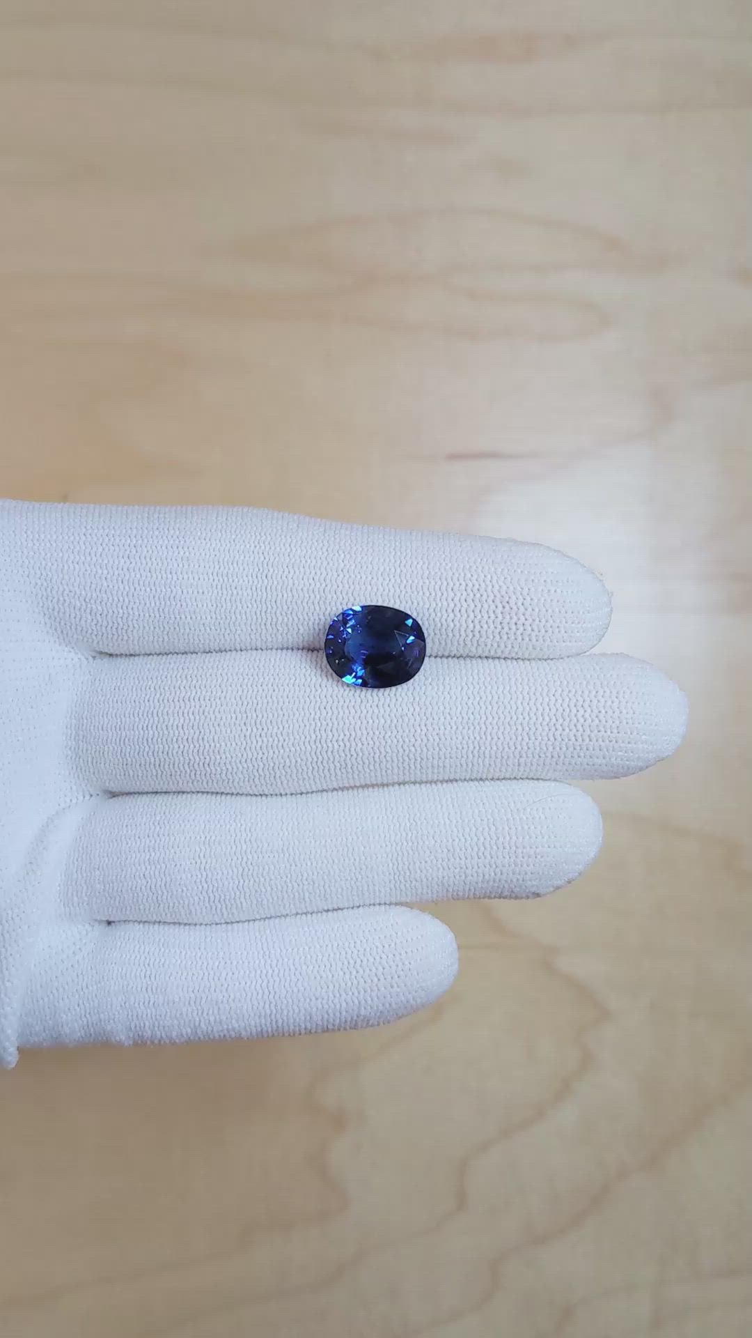6.41 Ct. Blue Sapphire from Madagascar Size Video
