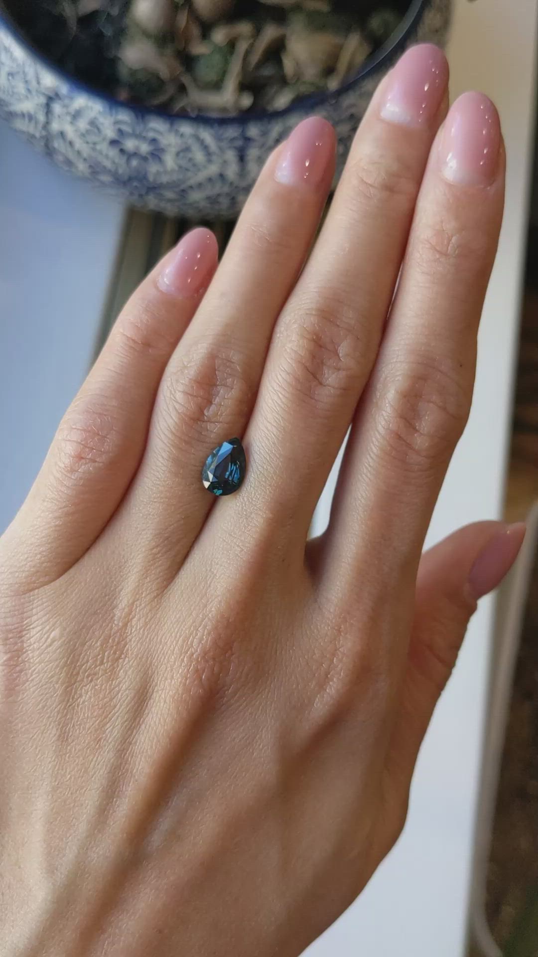 2.17 Ct. Bluish Green Sapphire from Ceylon (Sri Lanka) Size Video