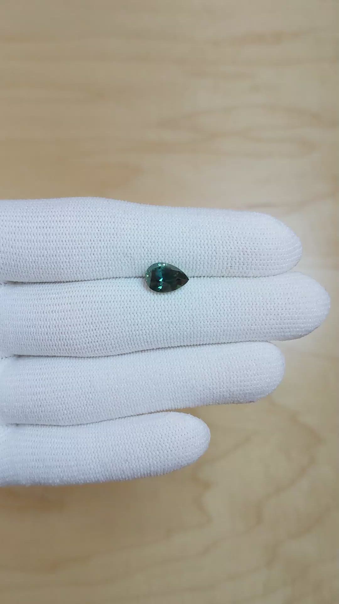 2.54 Ct. Bluish Green Sapphire from Ceylon (Sri Lanka) Size Video