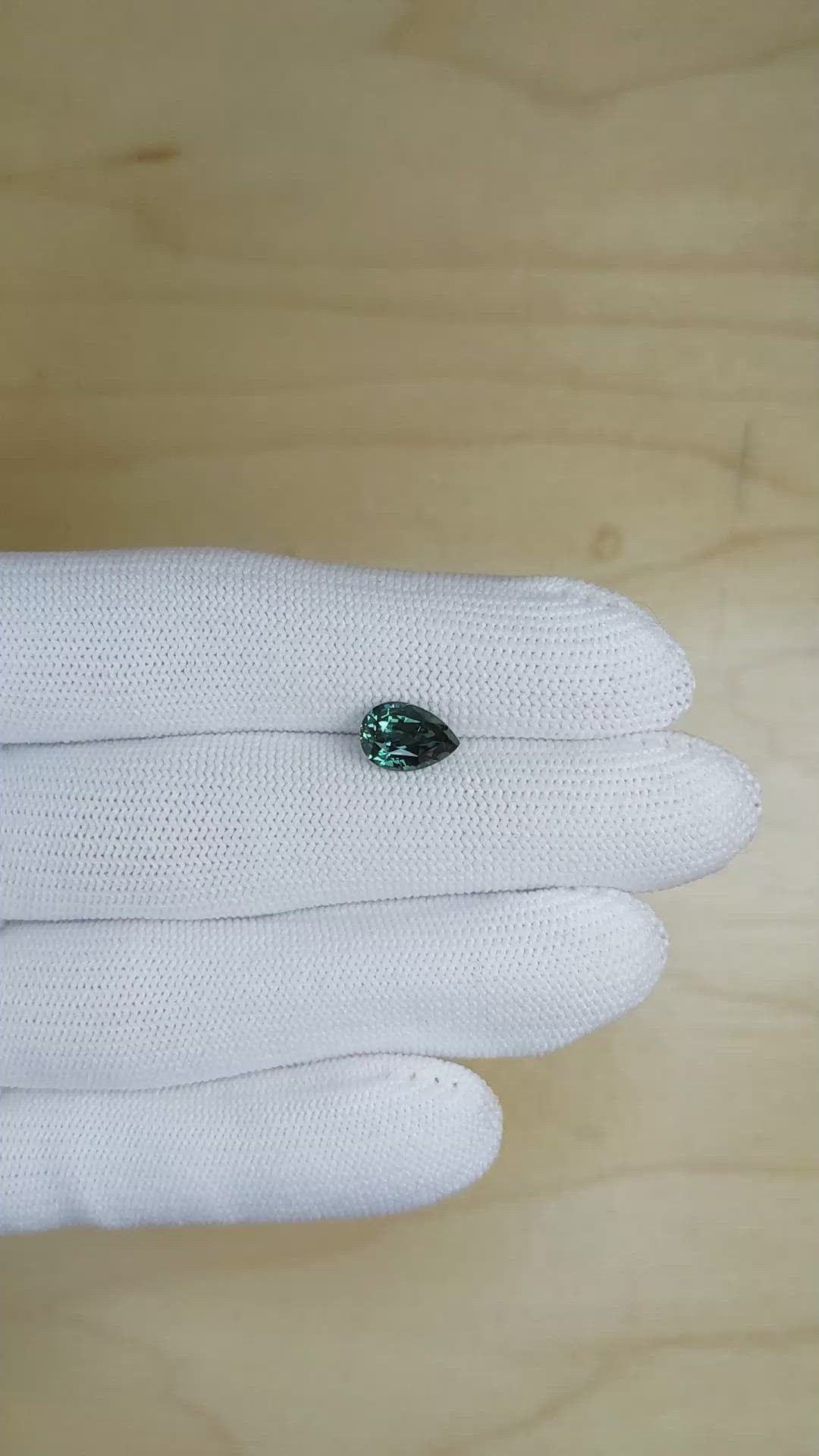 2.17 Ct. Bluish Green Sapphire from Ceylon (Sri Lanka) Size Video