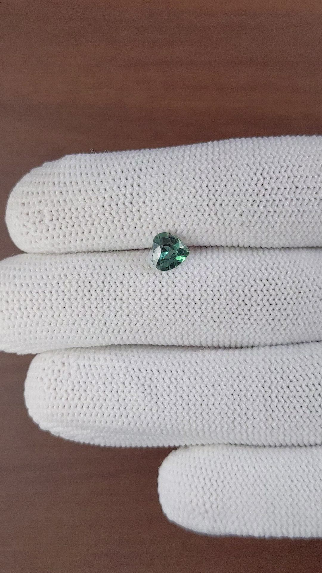 1.14 Ct. Bluish Green Sapphire from Madagascar Size Video