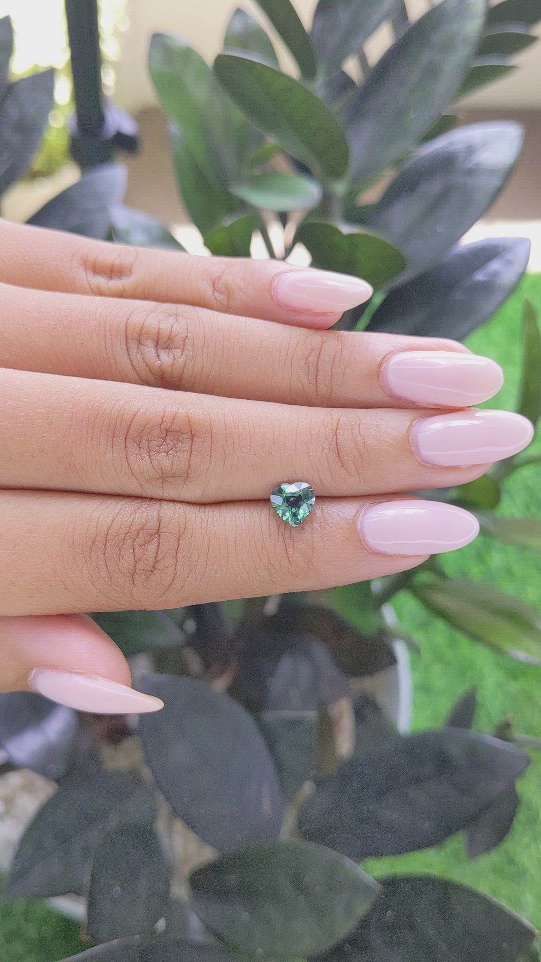1.14 Ct. Bluish Green Sapphire from Madagascar Size Video
