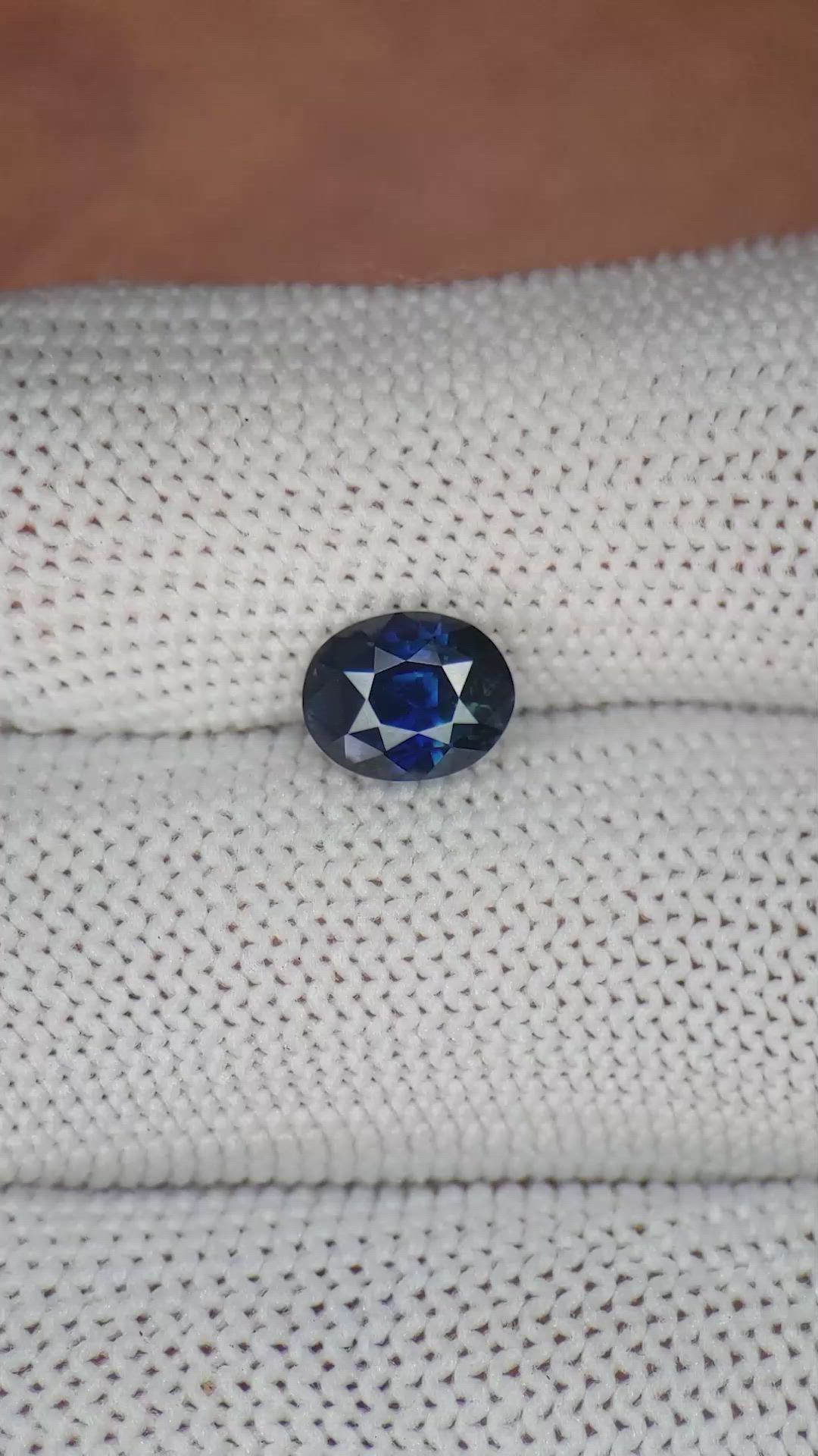 1.91 Ct. Greenish Blue Sapphire from Ceylon (Sri Lanka) Size Video