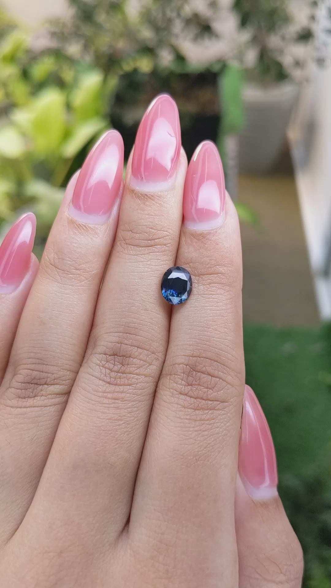 1.91 Ct. Greenish Blue Sapphire from Ceylon (Sri Lanka) Size Video