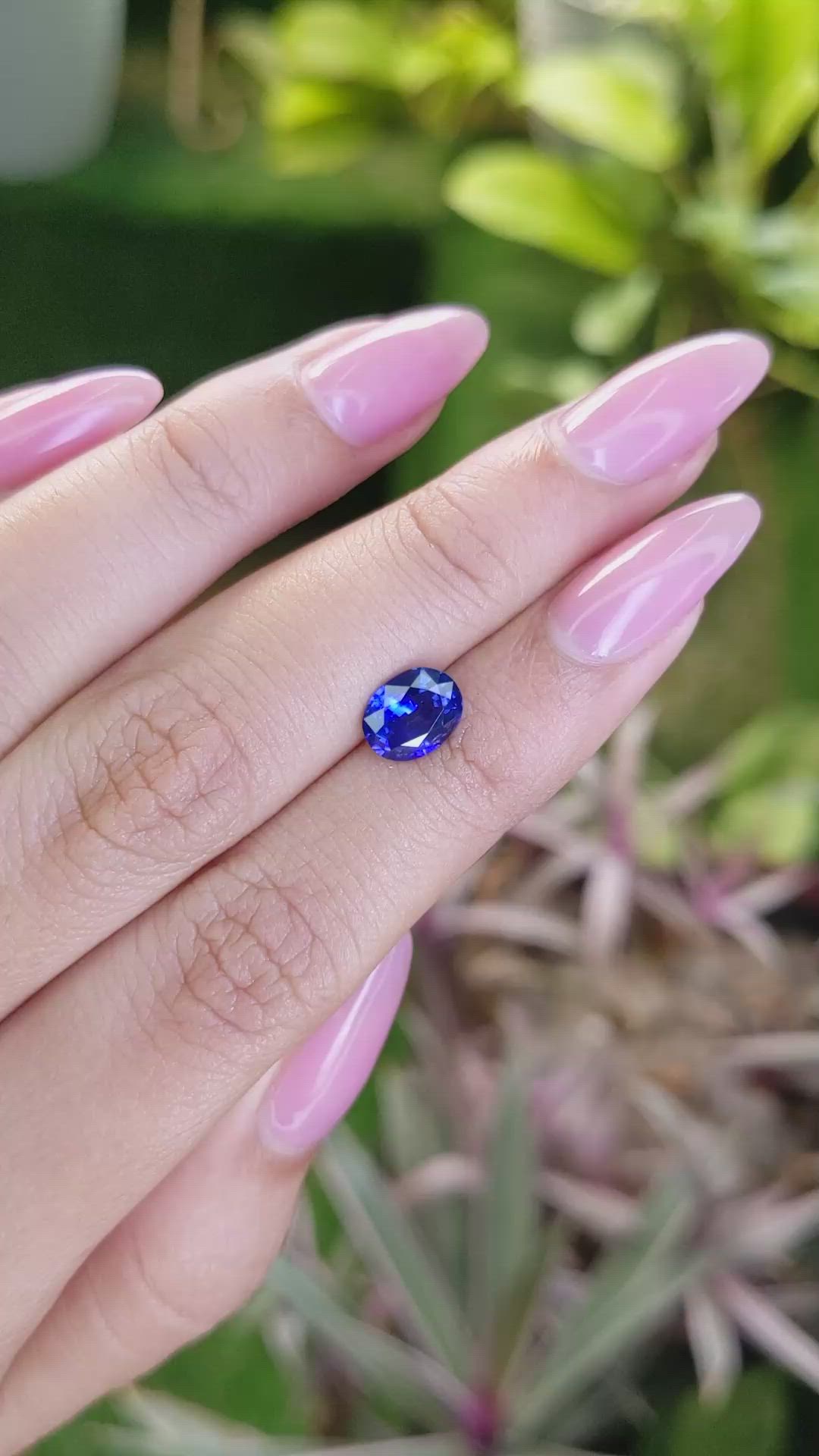 1.56 Ct. Blue Sapphire from Ceylon (Sri Lanka) Size Video