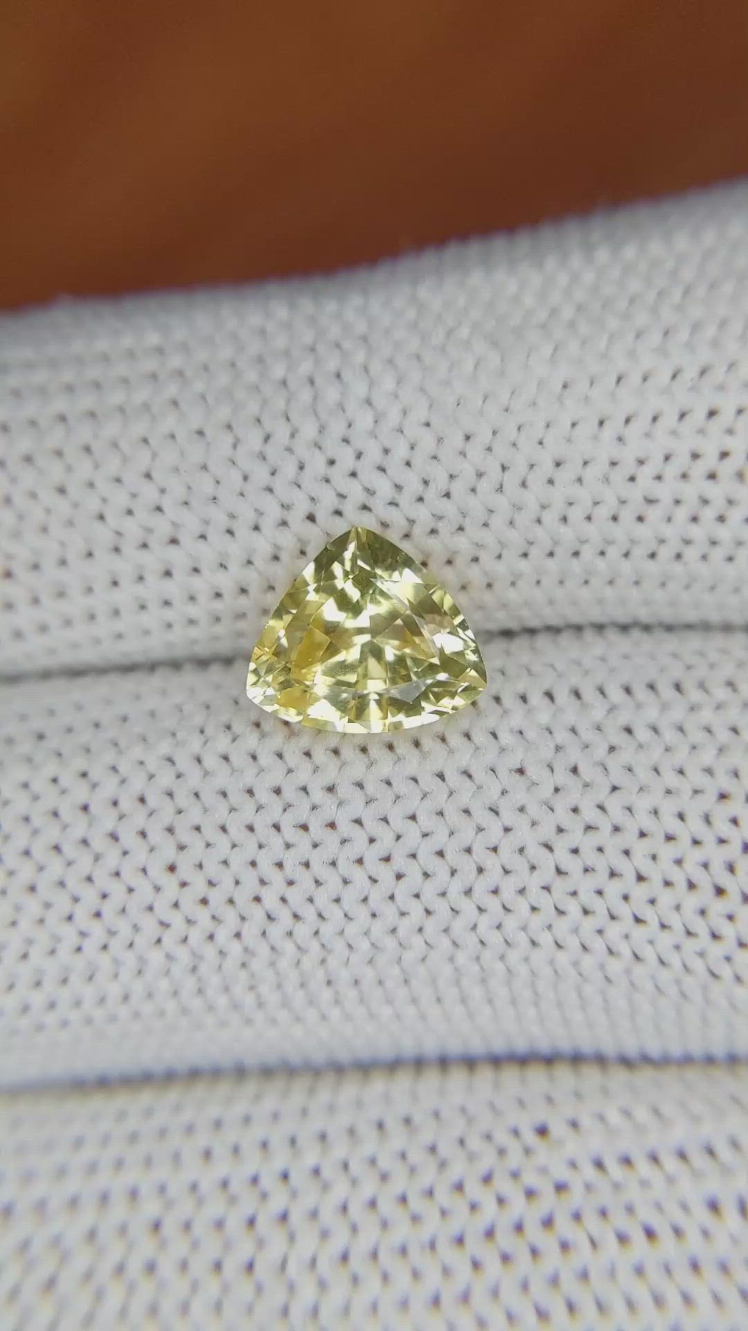2.45 Ct. Yellow Sapphire from Ceylon (Sri Lanka) Size Video