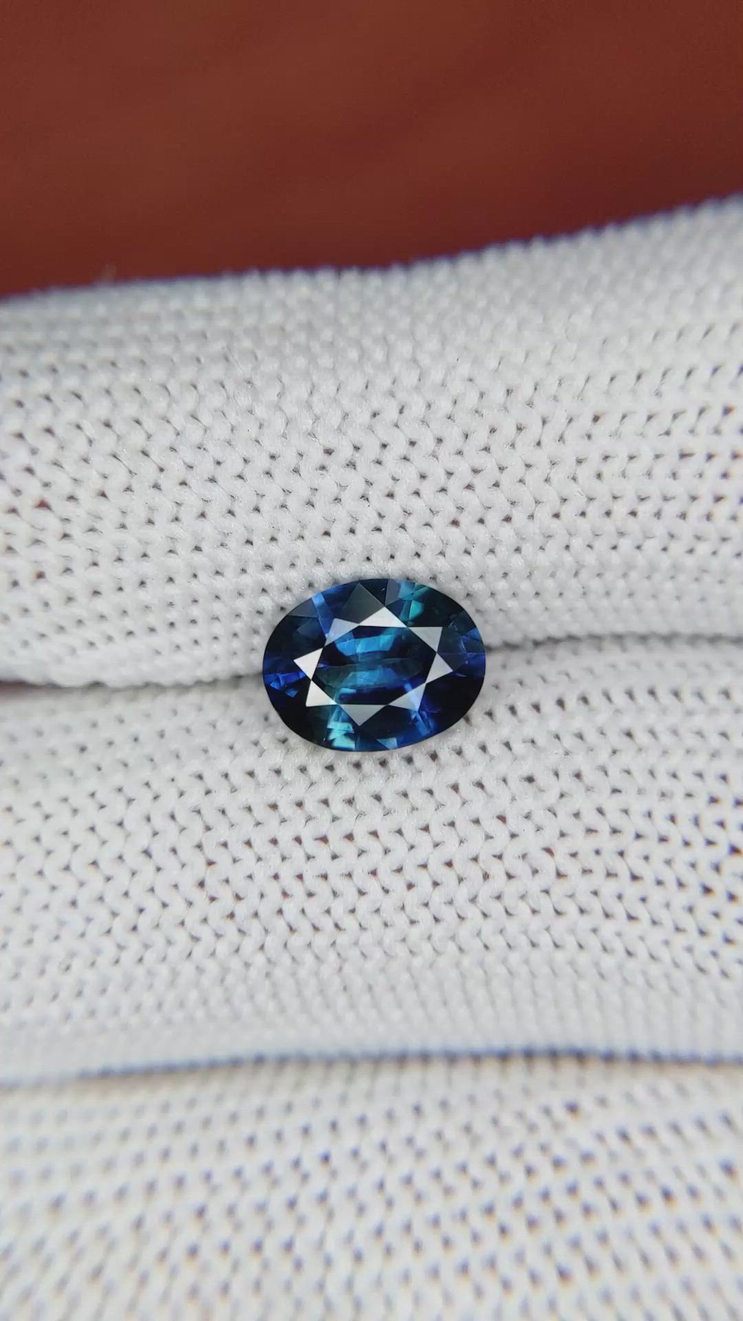 1.99 Ct. Greenish Blue Sapphire from Madagascar Size Video
