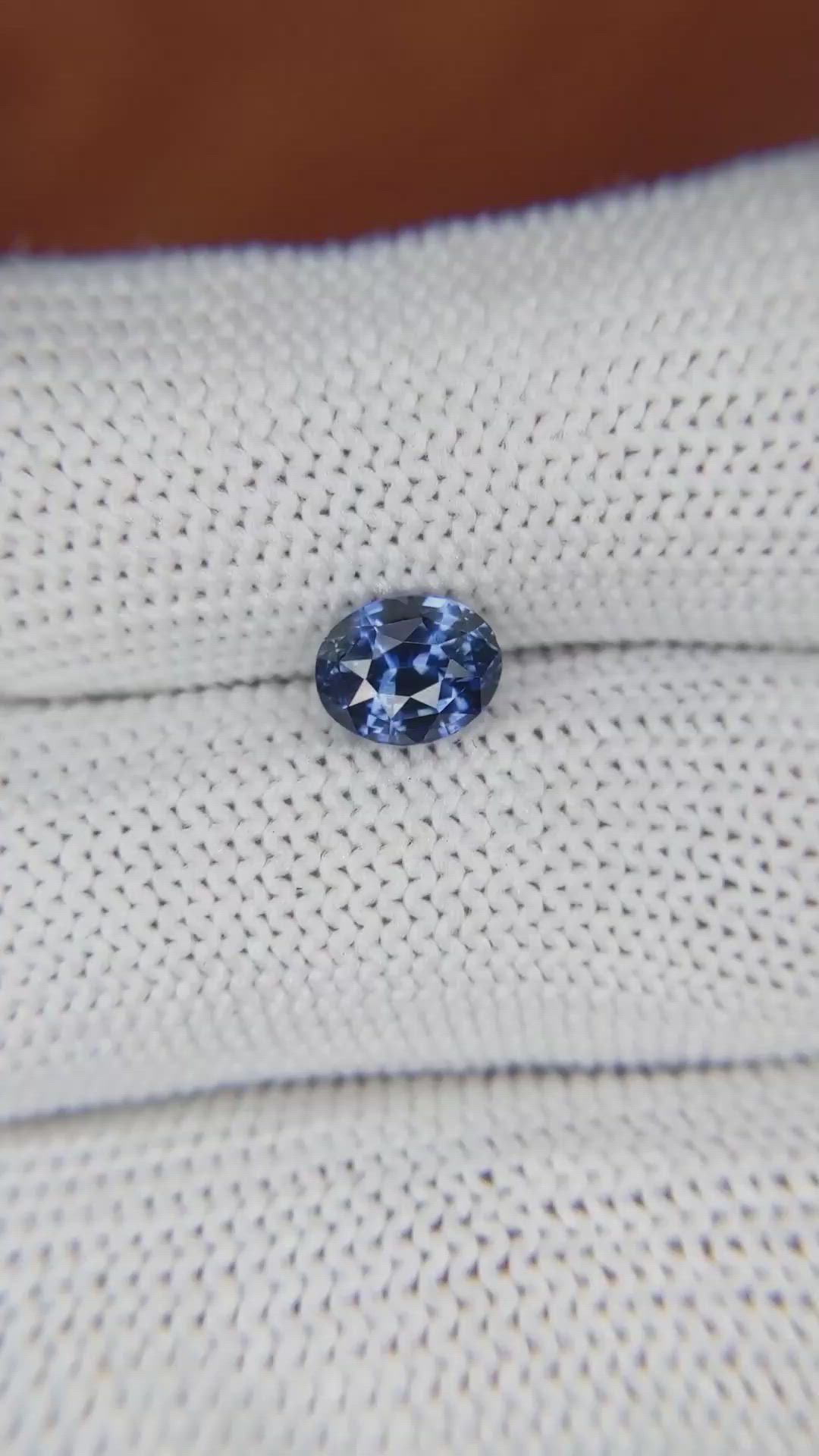 1.52 Ct. Blue Sapphire from Ceylon (Sri Lanka) Size Video