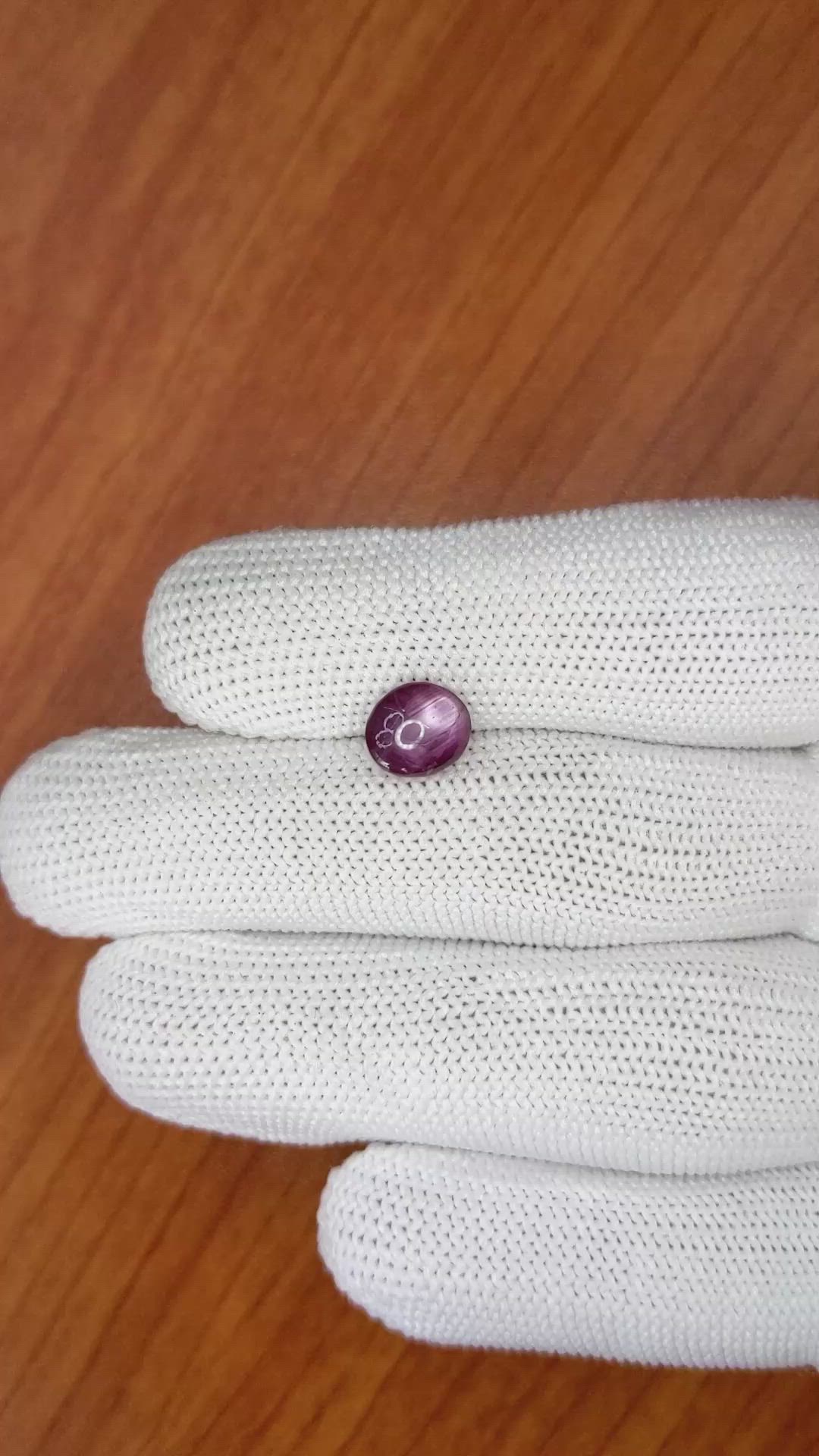 2.64 Ct. Pinkish Purple Star Sapphire from Ceylon (Sri Lanka) Size Video