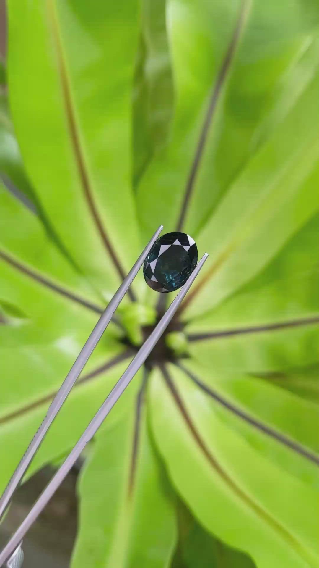6.17 Ct. Greenish Blue Sapphire from Montana Size Video