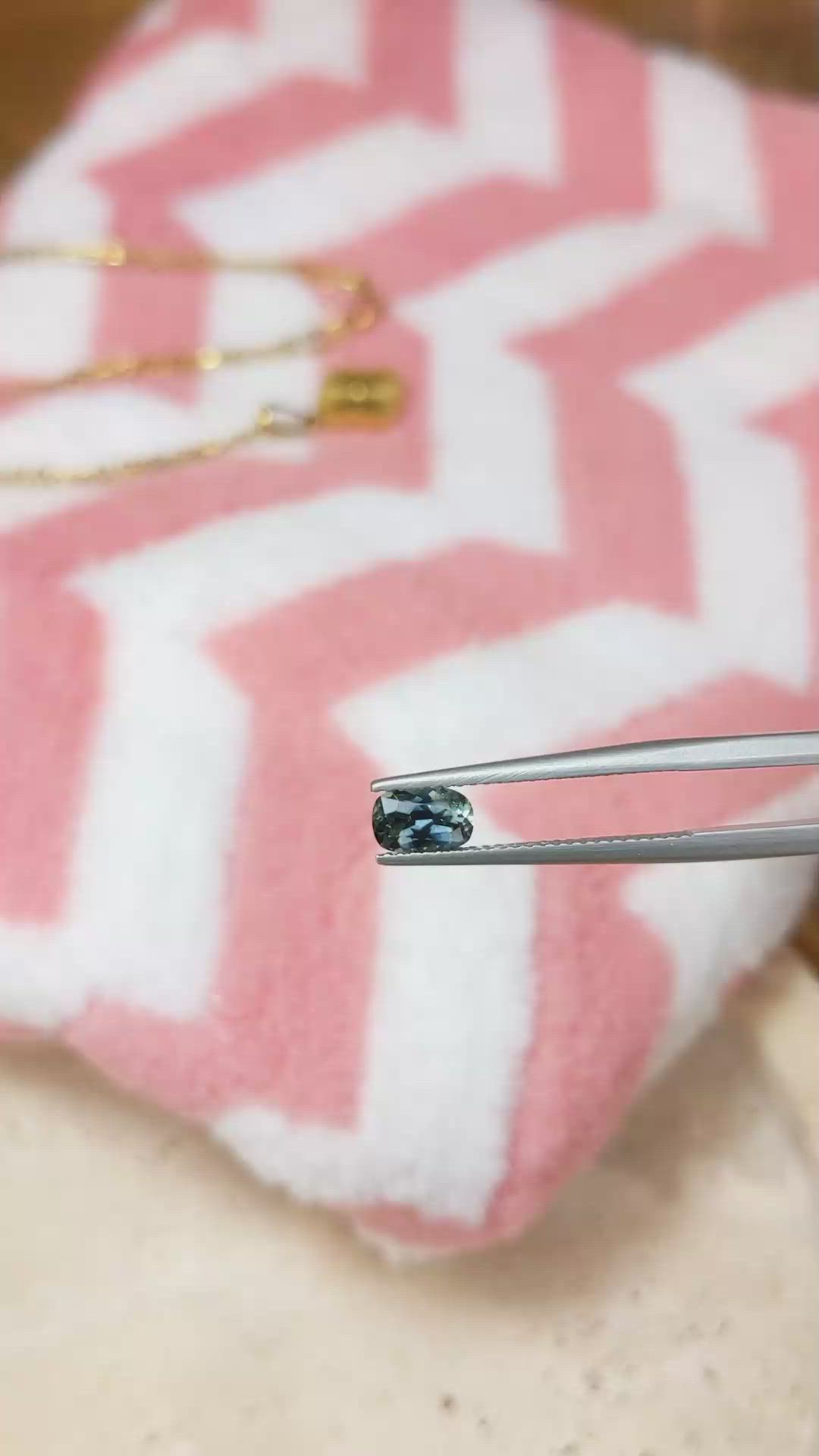 0.85 Ct. Greenish Blue Sapphire from Montana Size Video