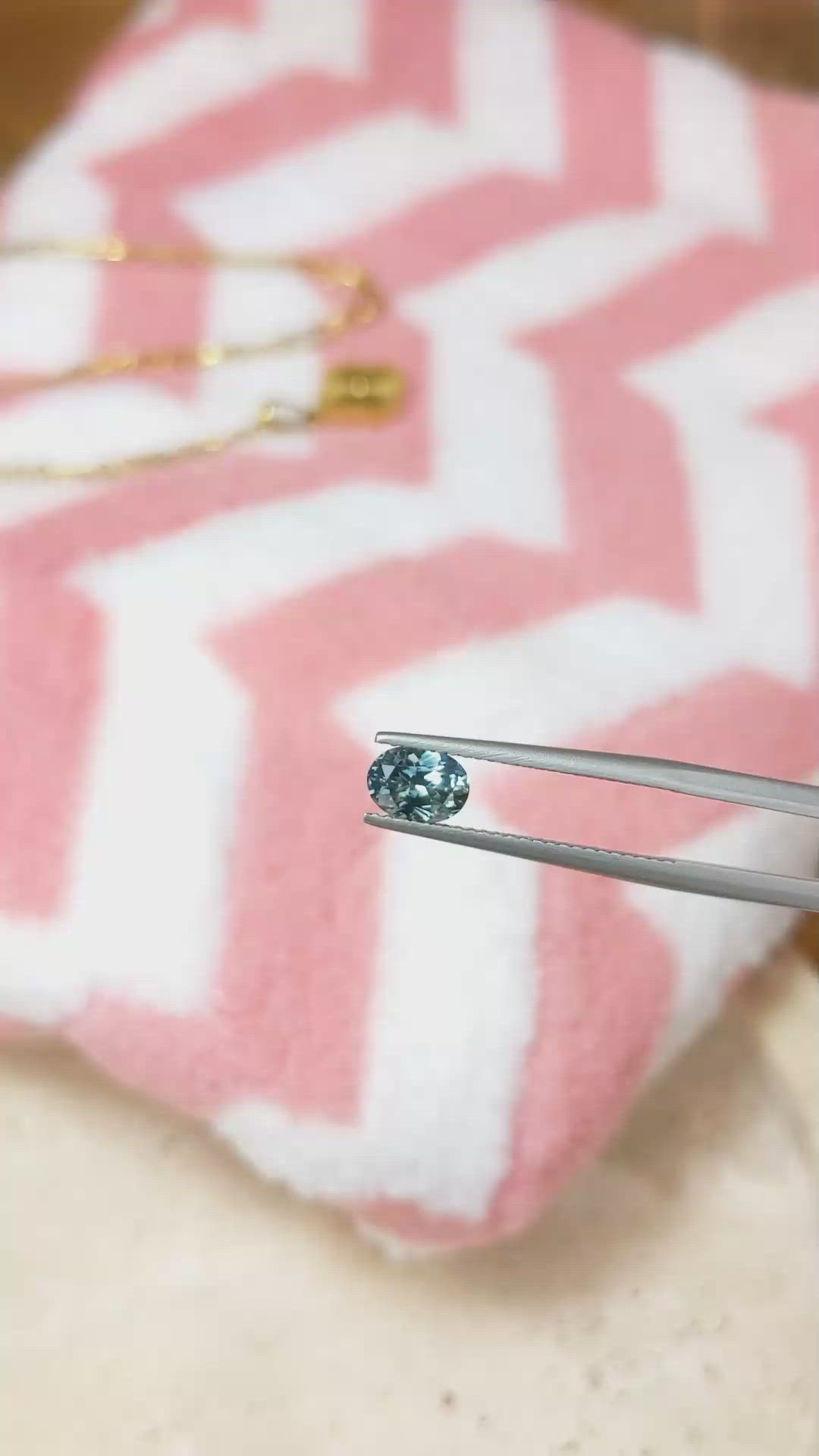 0.97 Ct. Greyish Blue Sapphire from Montana Size Video