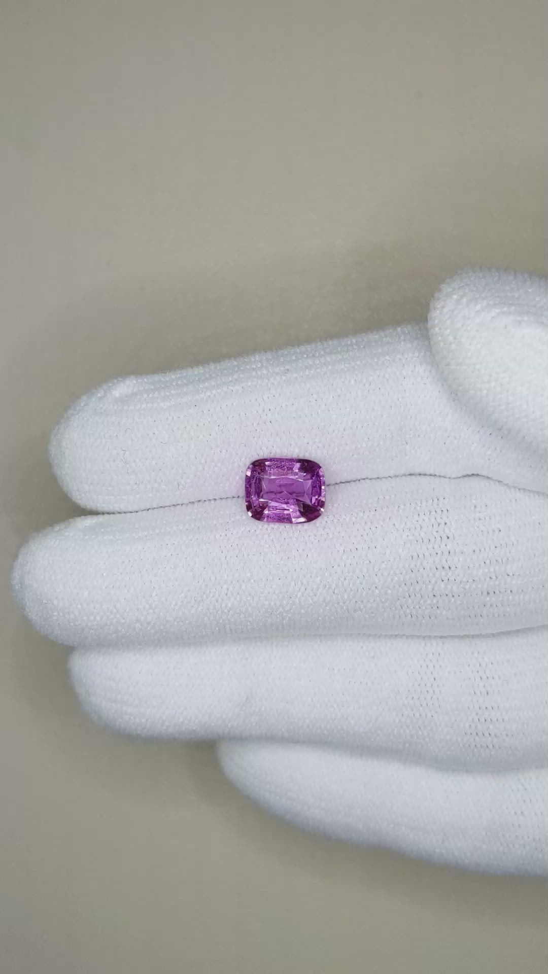 1.98 Ct. Pinkish Purple Sapphire from Ceylon (Sri Lanka) Size Video
