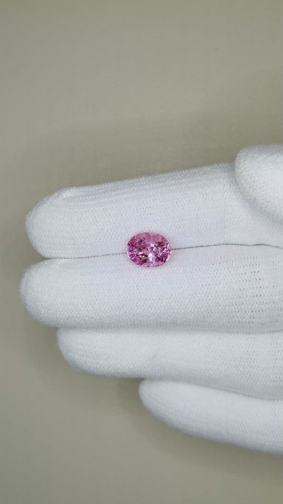 2.12 Ct. Pink Sapphire from Ceylon (Sri Lanka) Size Video