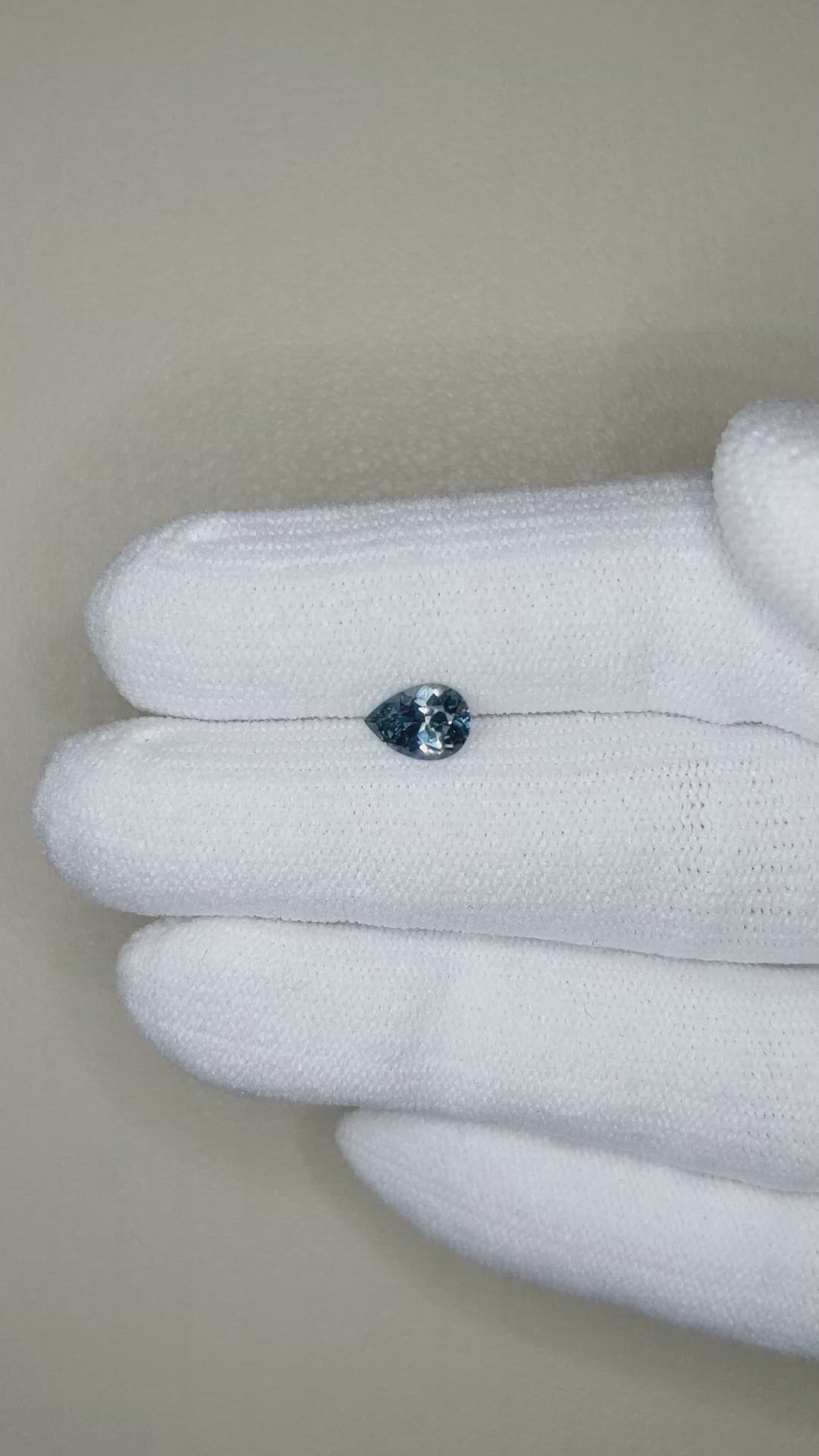 0.79 Ct. Greenish Blue Sapphire from Montana Size Video