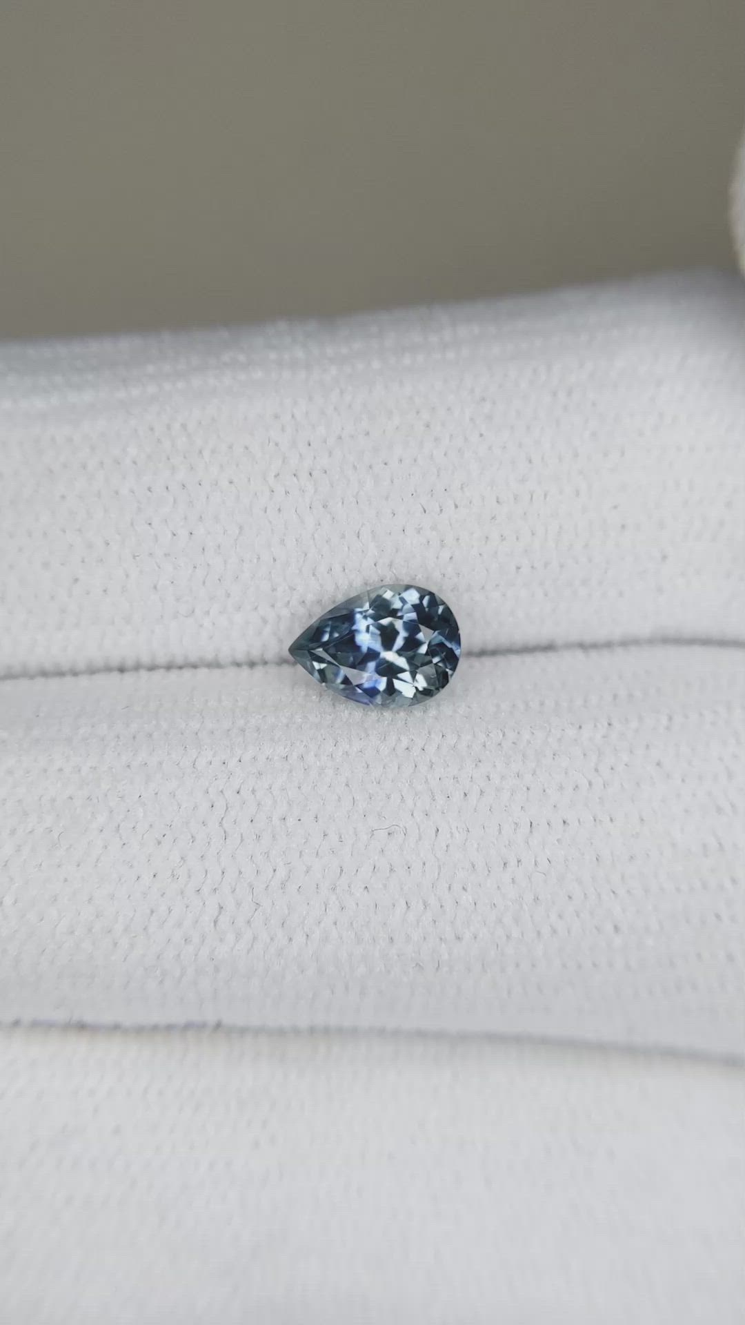 0.79 Ct. Greenish Blue Sapphire from Montana Size Video