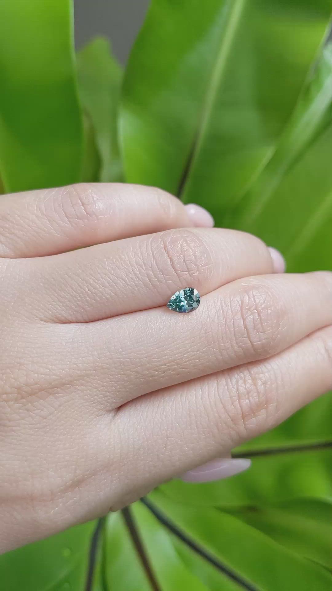 0.79 Ct. Greenish Blue Sapphire from Montana Size Video