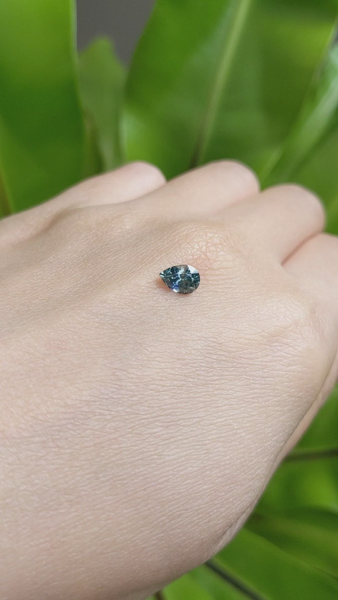 0.79 Ct. Greenish Blue Sapphire from Montana Size Video