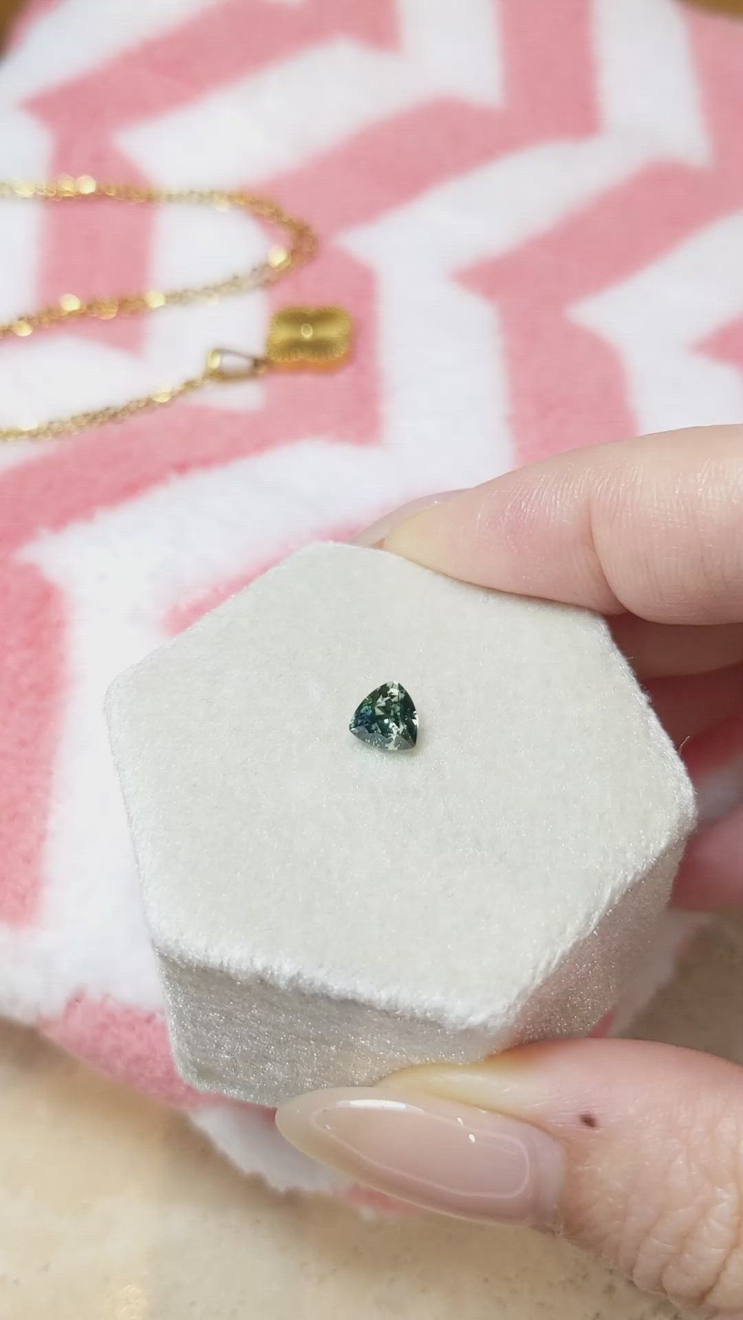 0.72 Ct. Bluish Green Sapphire from Montana Size Video