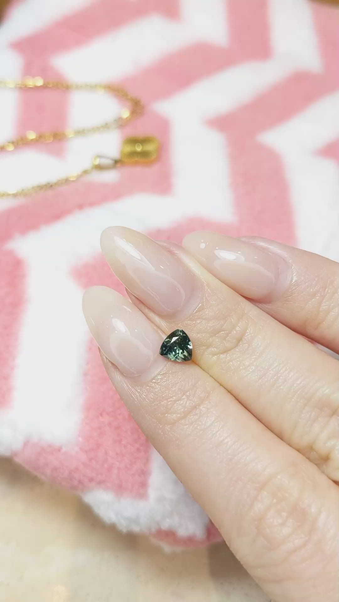 0.72 Ct. Bluish Green Sapphire from Montana Size Video