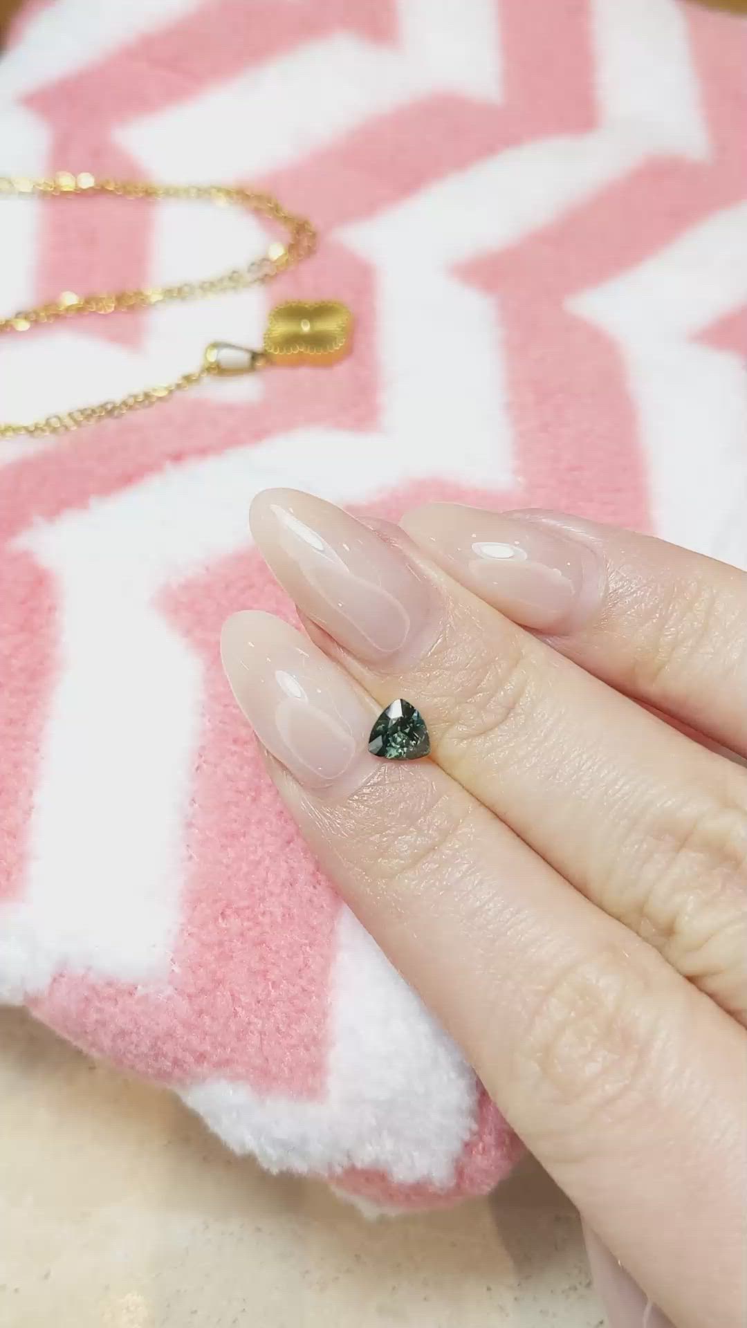 0.72 Ct. Bluish Green Sapphire from Montana Size Video