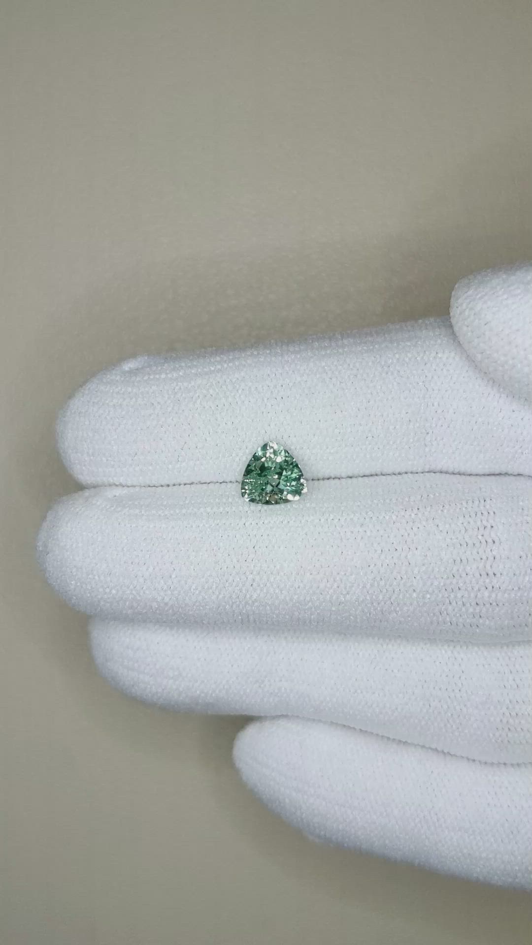 0.93 Ct. Bluish Green Sapphire from Montana Size Video