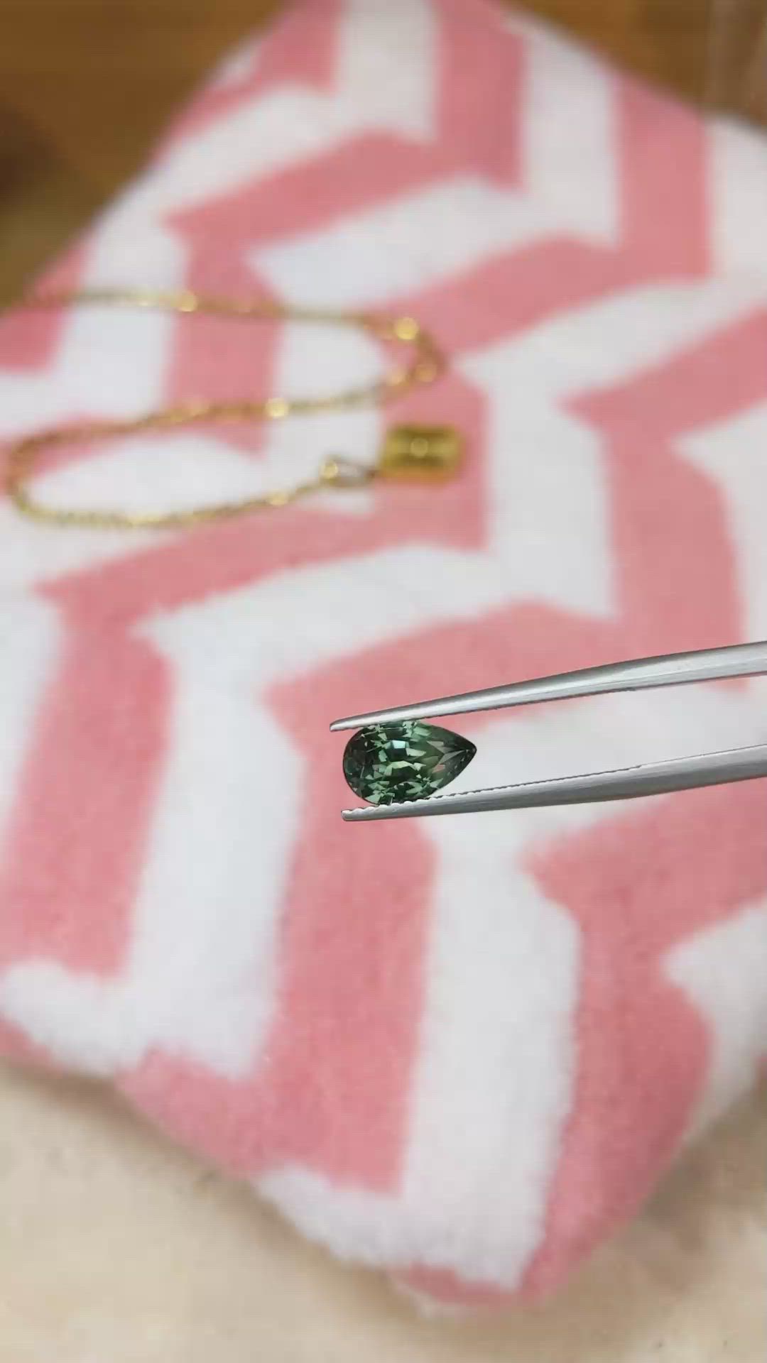 1.77 Ct. Green Sapphire from Montana Size Video