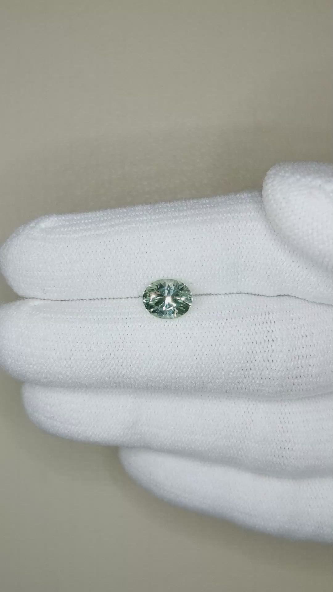 1.40 Ct. Bluish Green Sapphire from Montana Size Video