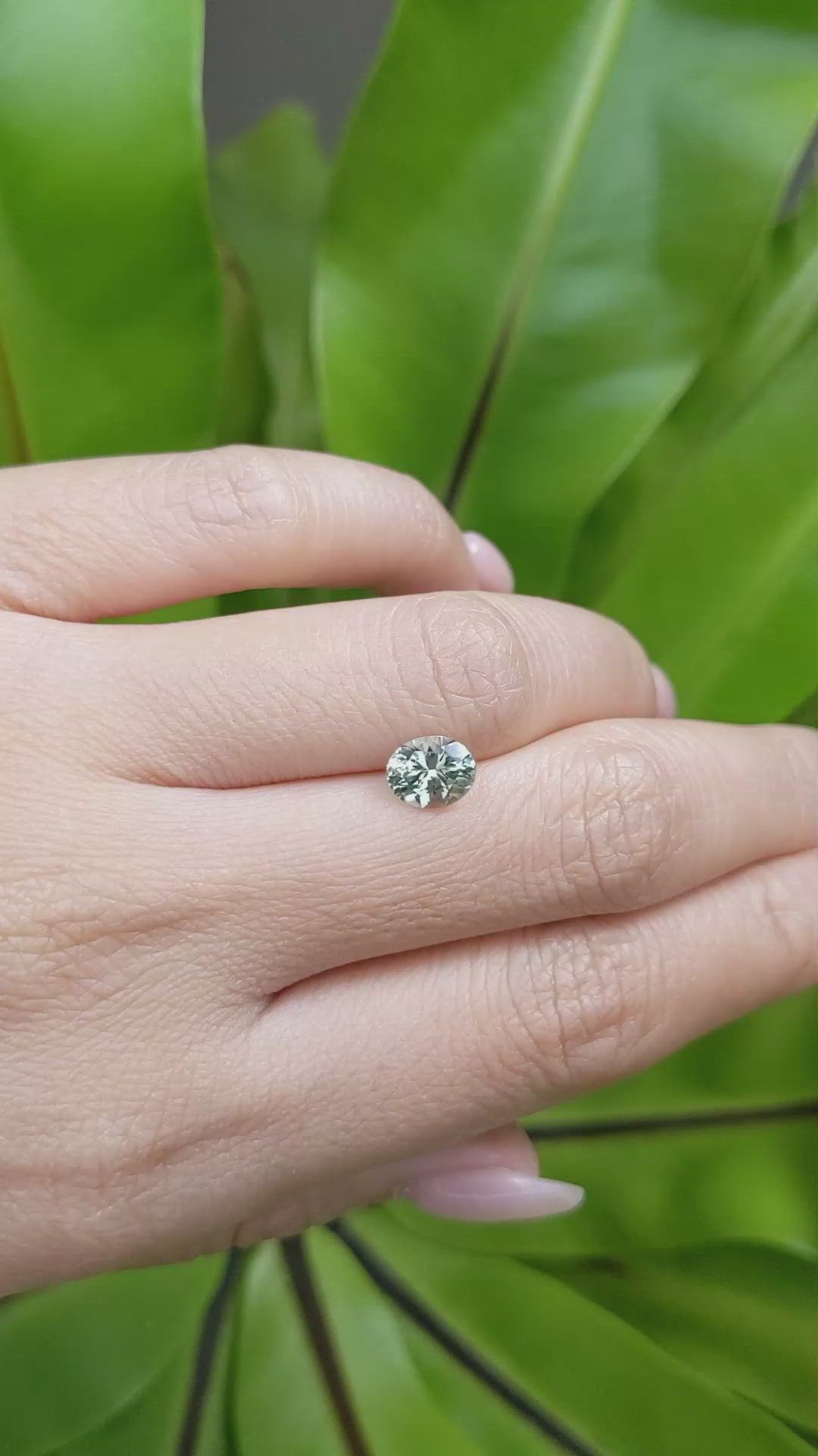 1.40 Ct. Bluish Green Sapphire from Montana Size Video