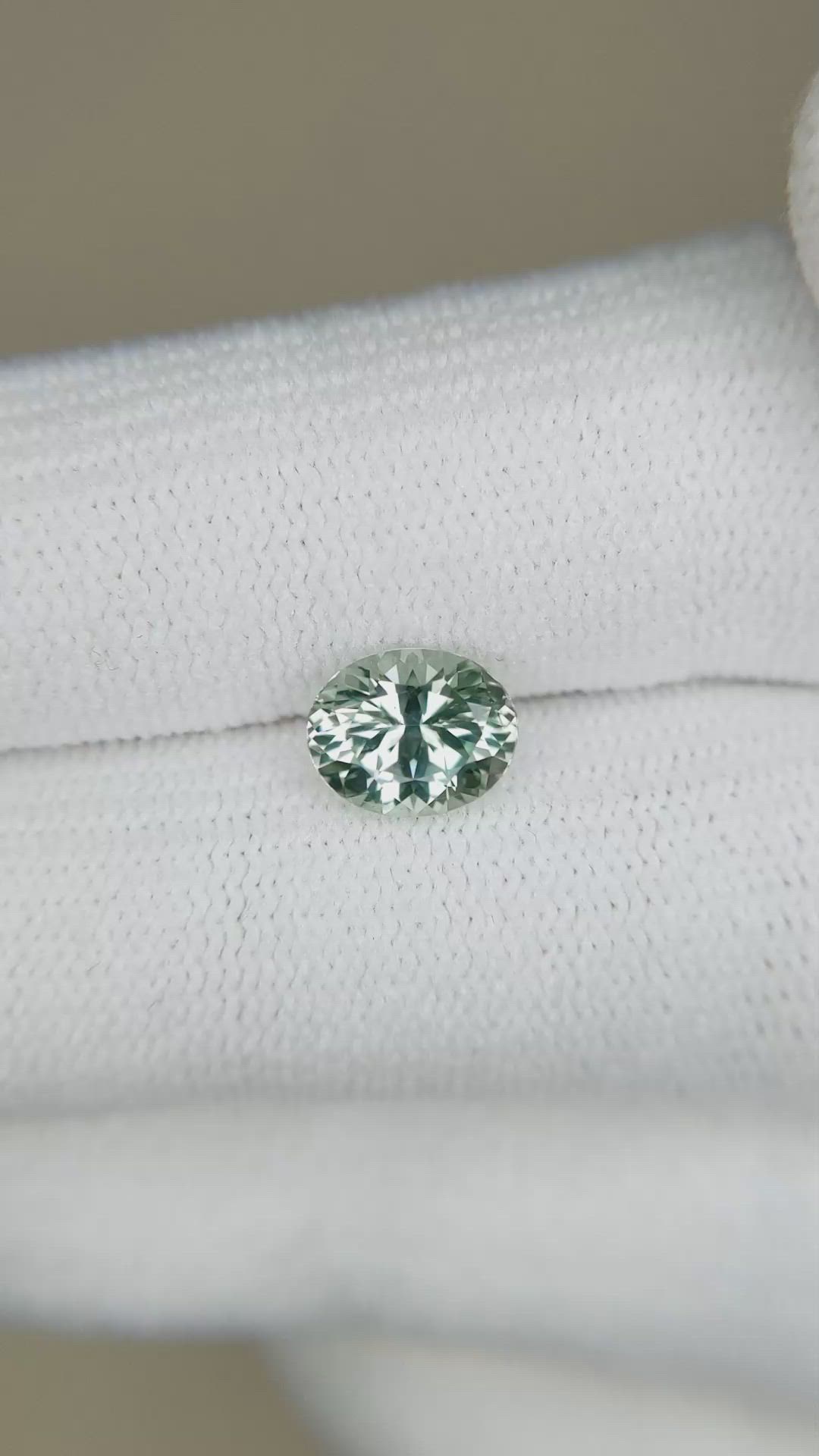 1.40 Ct. Bluish Green Sapphire from Montana Size Video