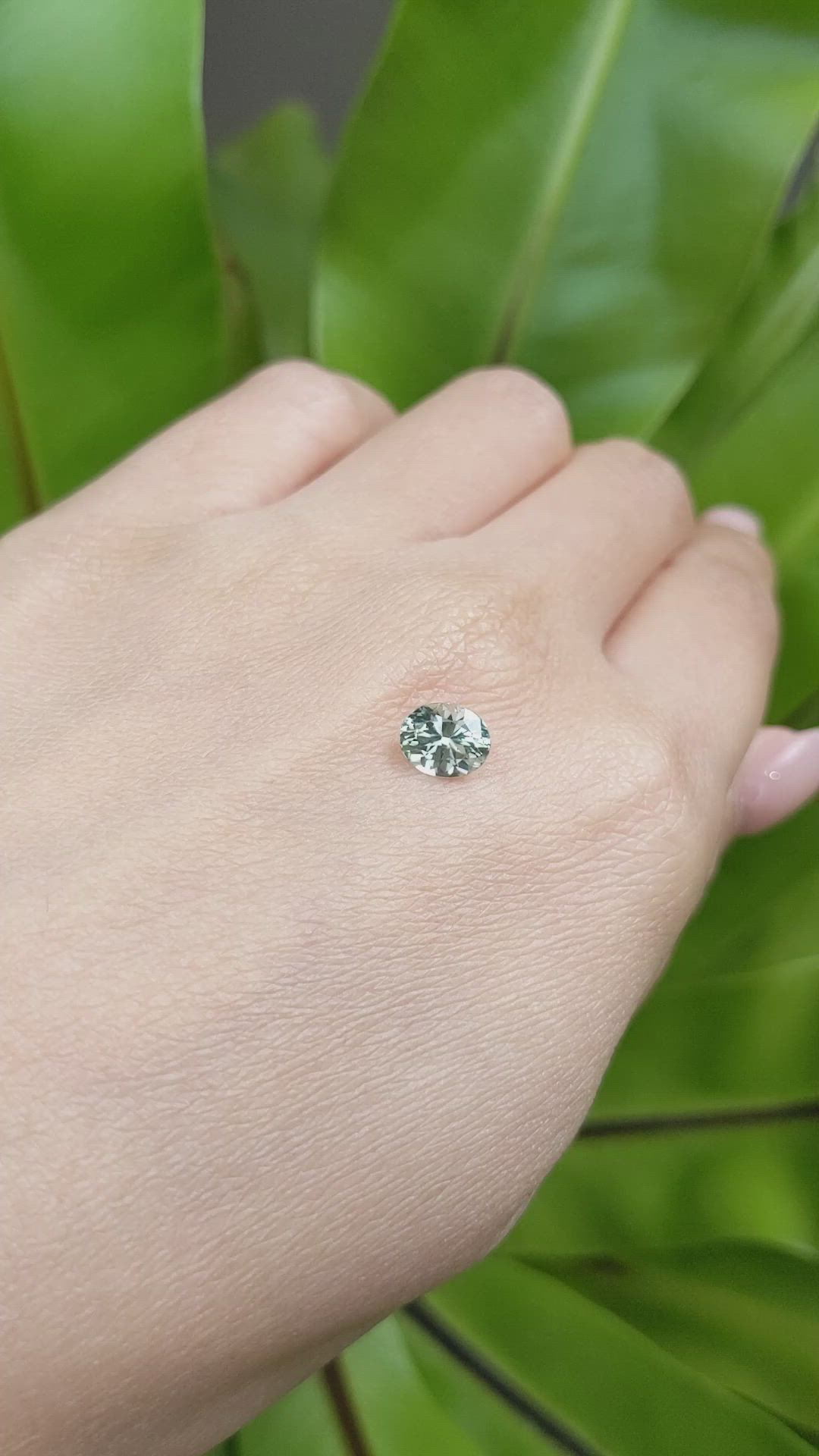 1.40 Ct. Bluish Green Sapphire from Montana Size Video