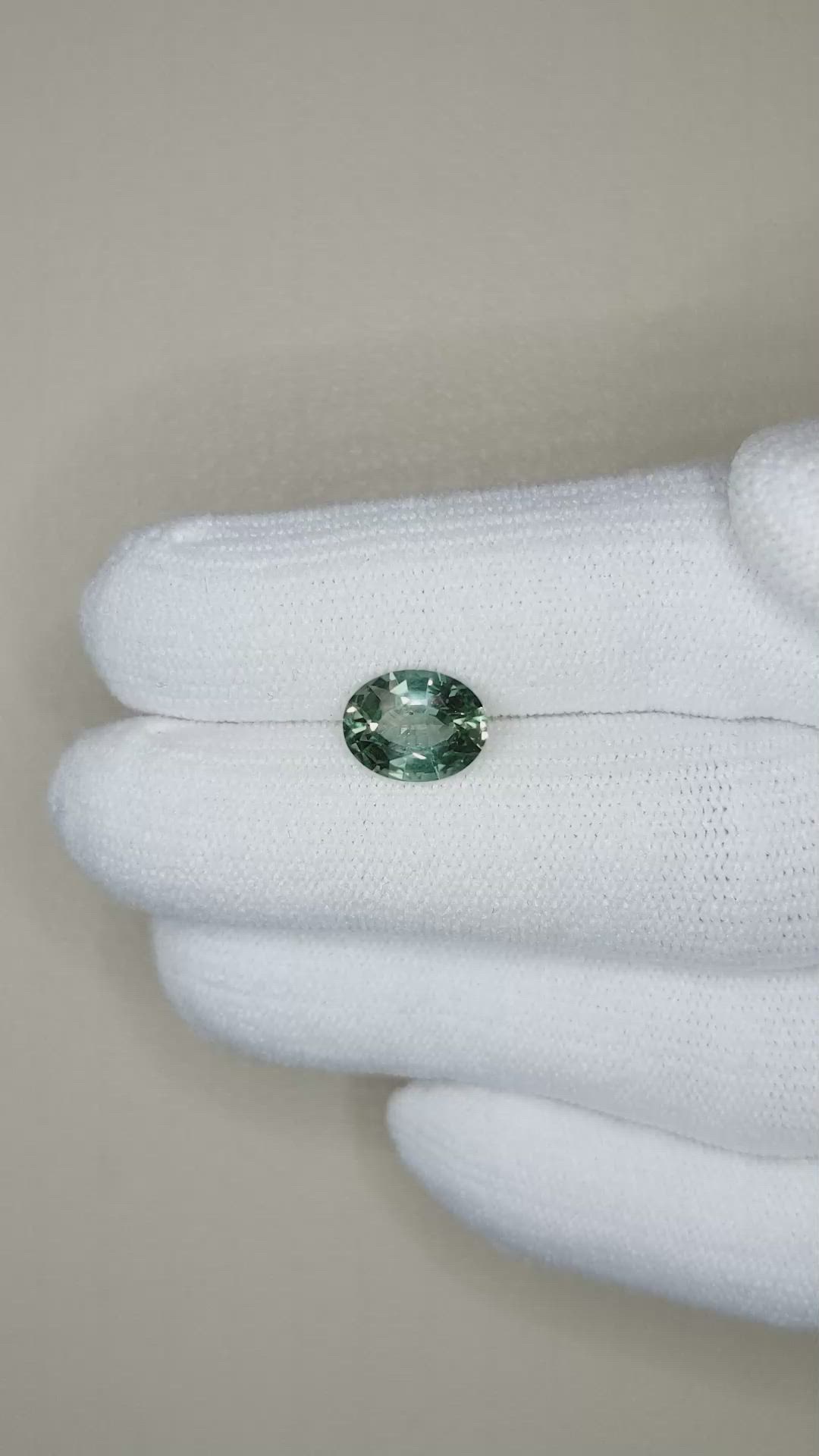 2.25 Ct. Bluish Green Sapphire from Montana Size Video